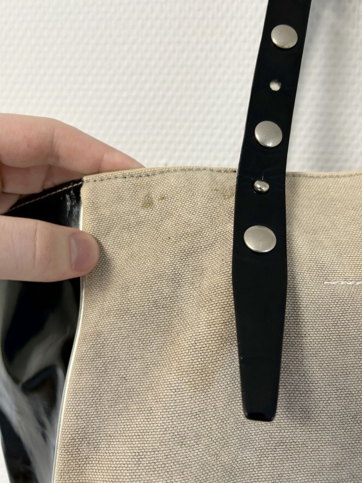 Maison Margiela SS2017 Detachable Handle Canvas Patent Leather Tote Bag Size ONE SIZE - 7 Thumbnail
