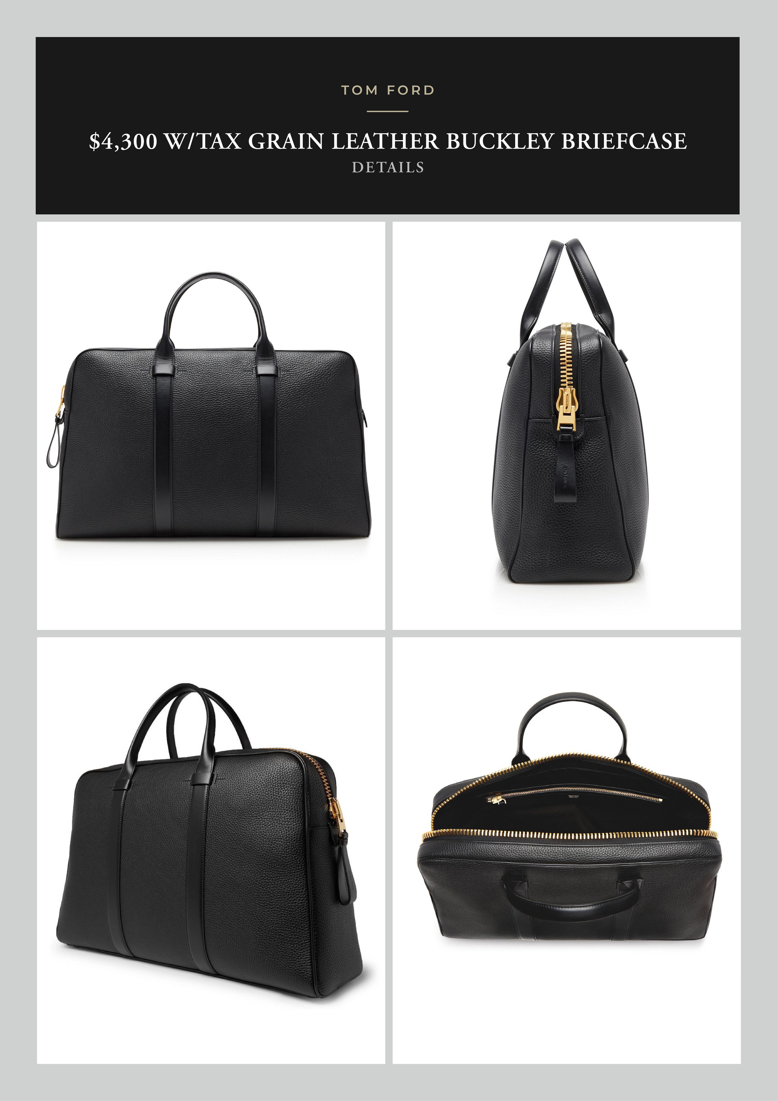 Coveted $4,350 w/tax Signature Buckley Leather Briefcase