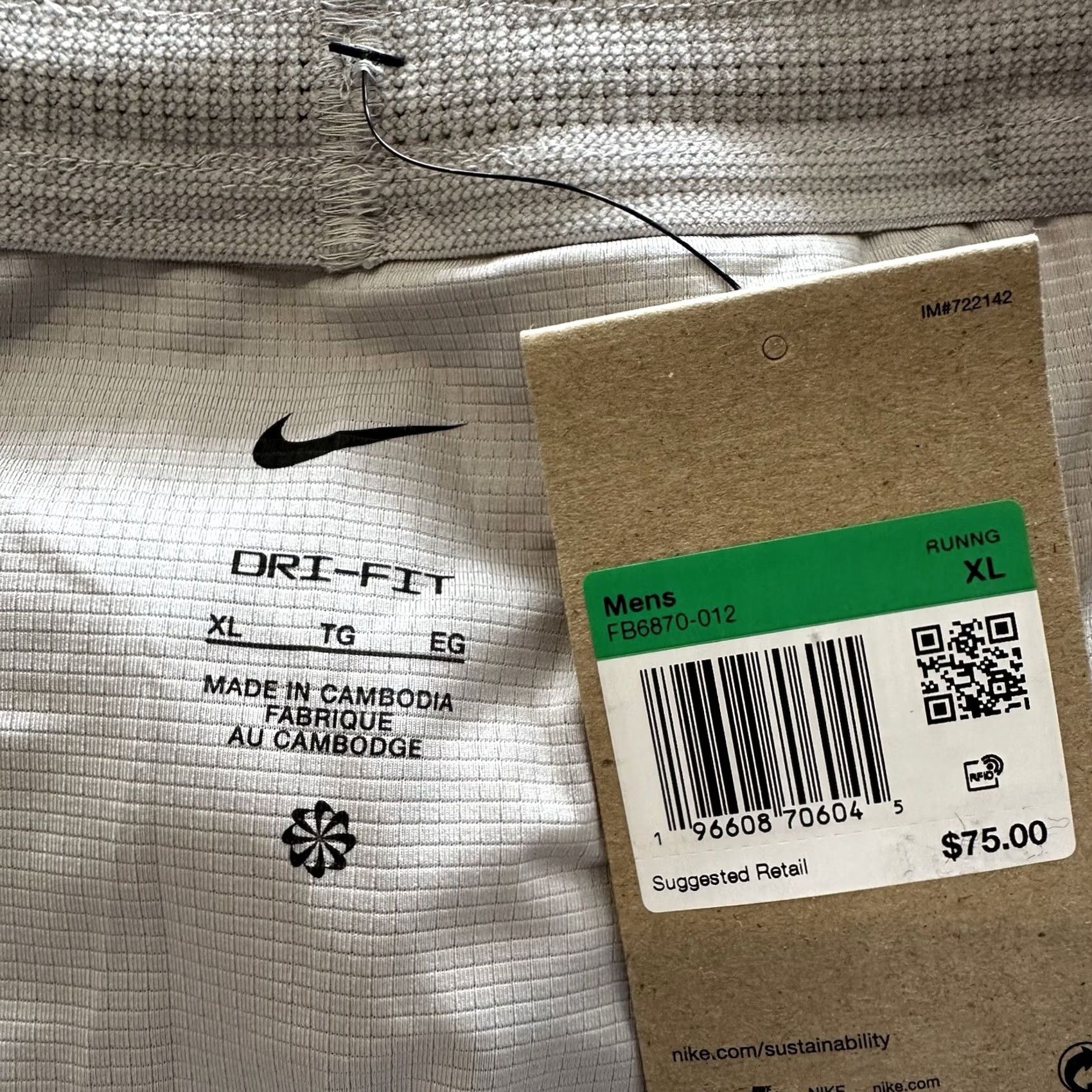 Nike Nike Stride Running Shorts Mens XL Dri-FIT 4" Grey Size US 36 / EU 52 - 5 Thumbnail