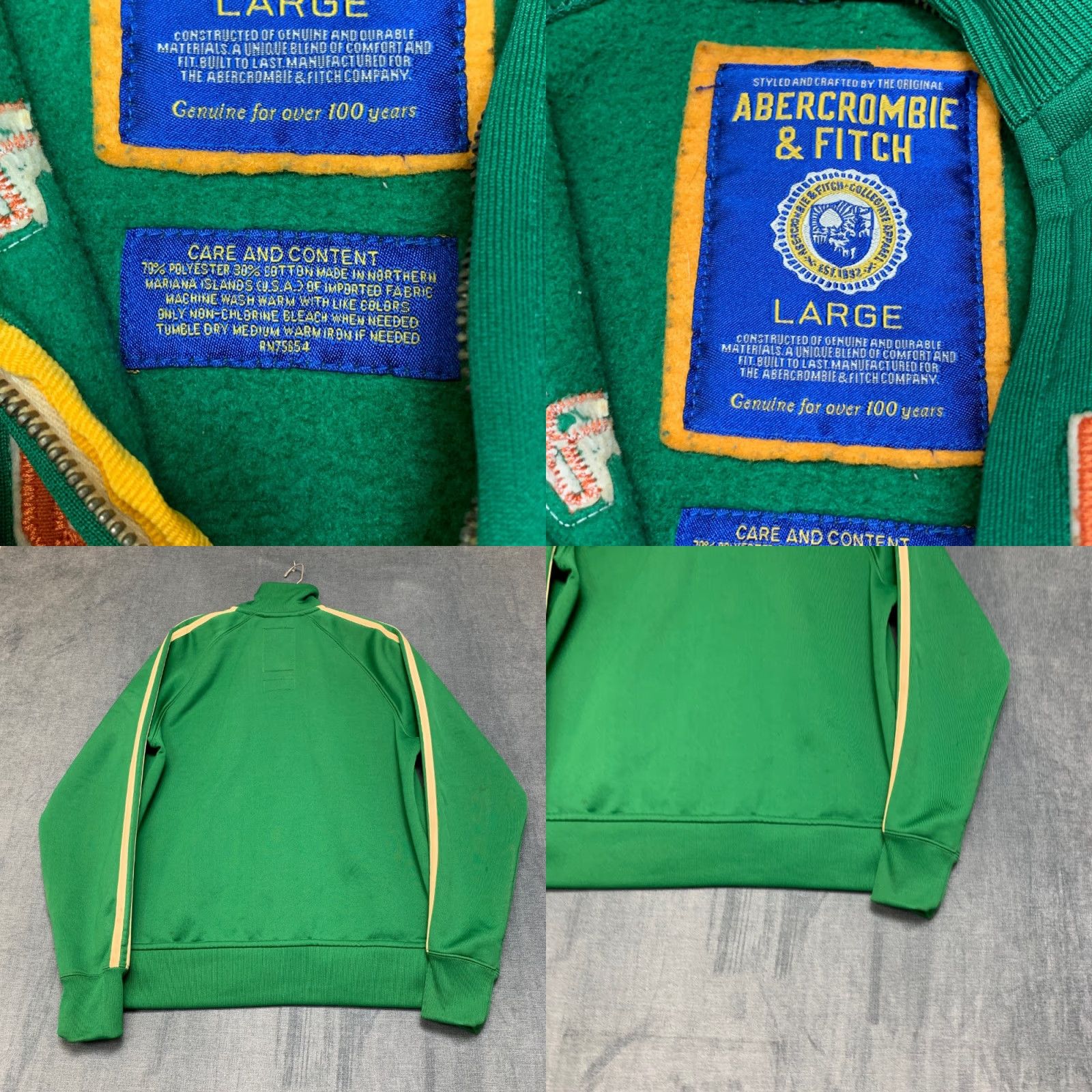Abercrombie & Fitch VTG Abercrombie & Fitch Track Jacket Mens L Green Size US L / EU 52-54 / 3 - 8 Thumbnail