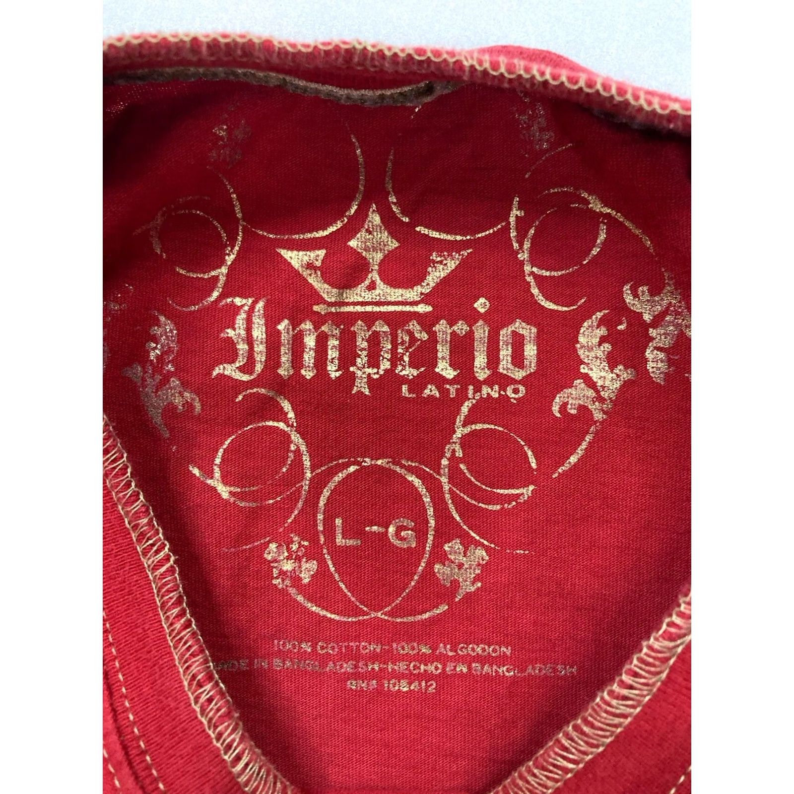 Imperial VINTAGE Imperio Money Sign Graphic T-shirt Men L Red Short Sleeve Crew Neck Cotton Logo T-Shirt Size US L / EU 52-54 / 3 - 6 Thumbnail