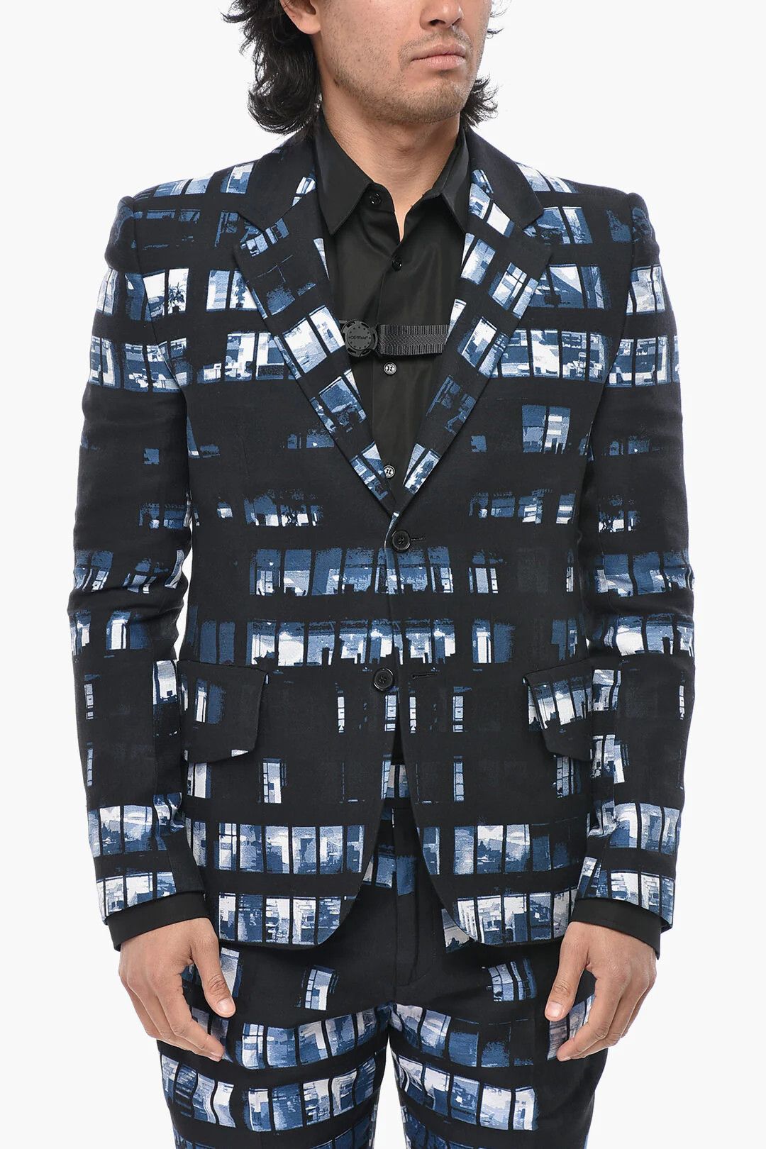 Off-White og1mm0426 Cotton-Blend Blazer in Black Size US M / EU 48-50 / 2 - 1 Thumbnail