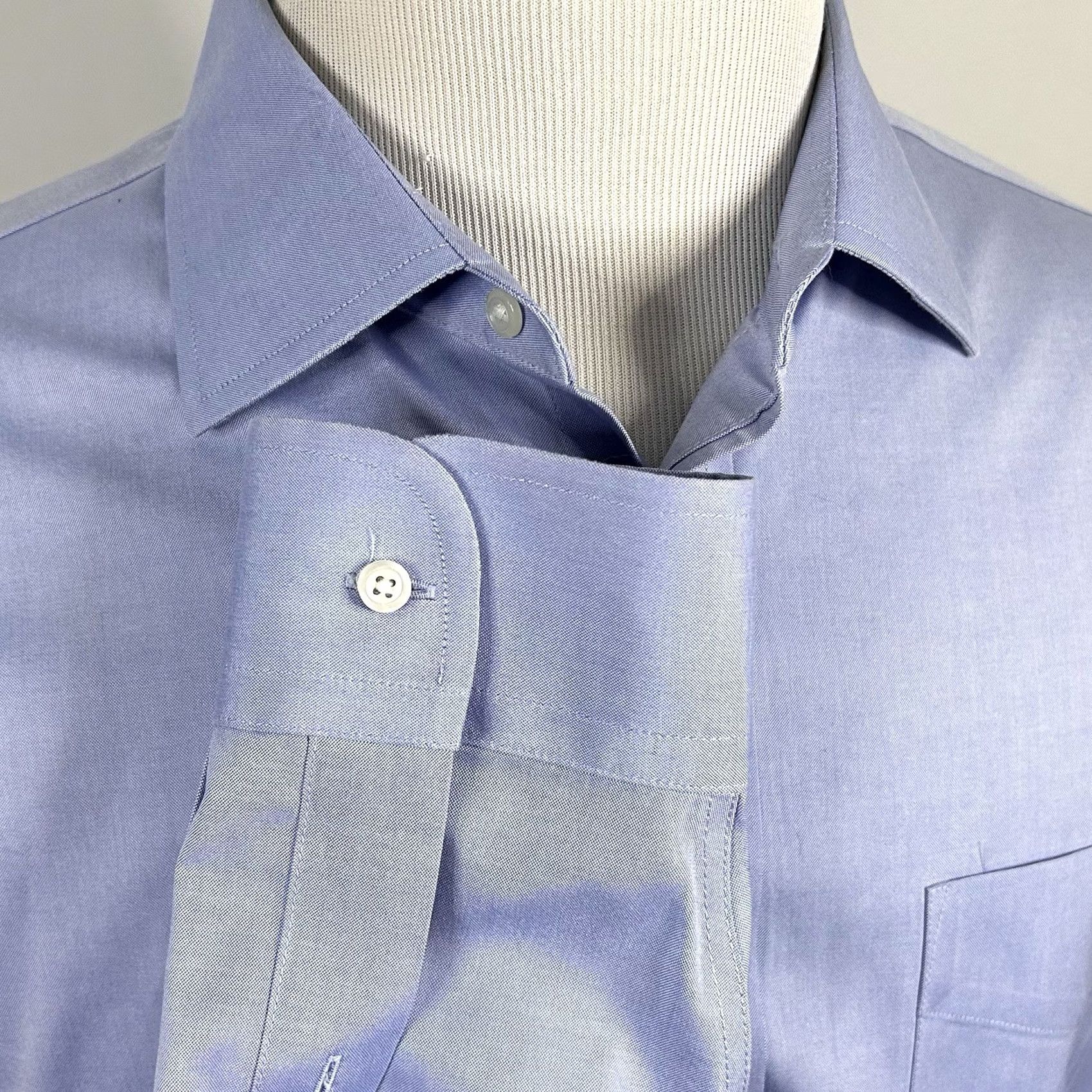 Jos. A. Bank Jos A Bank 17 37 Traveler Oxford Cloth Dress Shirt Blue 100% Cotton Formal Shirt Mens Regular 37 Sleeve Size 46R - 4 Thumbnail