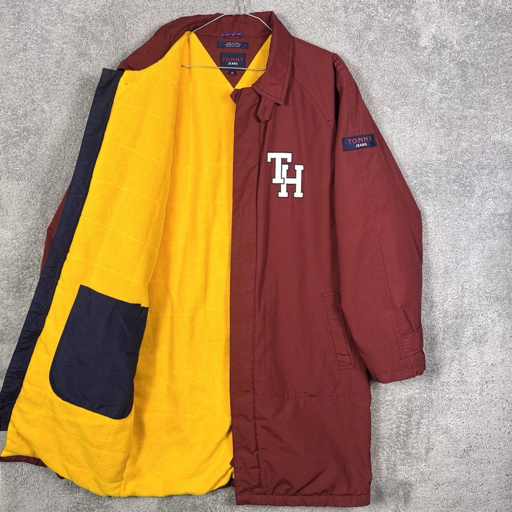 Tommy Hilfiger VINTAGE Tommy Hilfiger Coat Mens M Tench Long Fleece Lined Crest Quilted Jacket Size US M / EU 48-50 / 2 - 2 Thumbnail