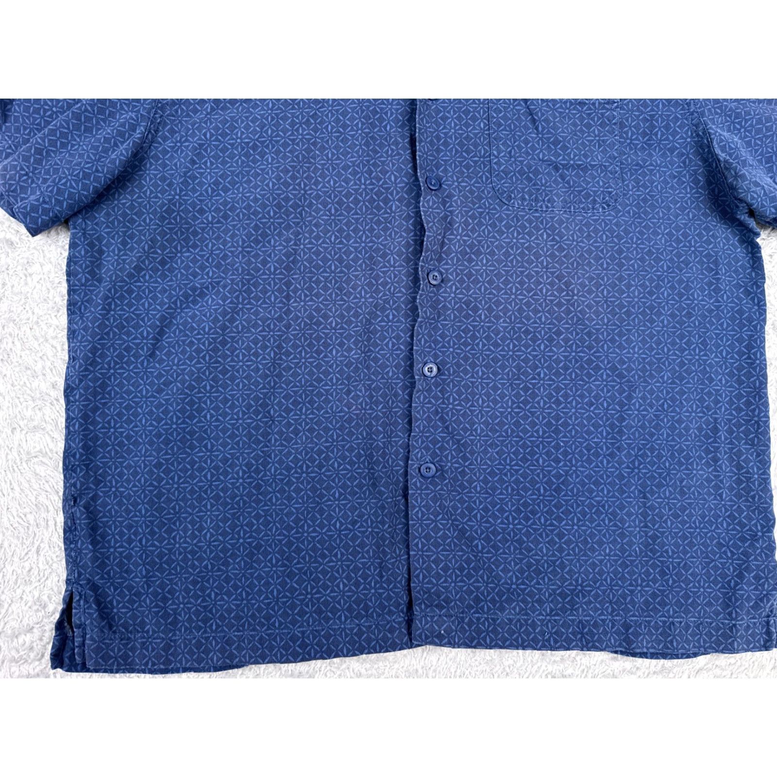 Nat Nast Nat Nast Shirt Mens Large Blue Silk Cotton Blend Short Sleeve Button Up Camp Fashion Hawaiian Nat Nast Luxury Originals Mens Shirts Size US L / EU 52-54 / 3 - 7 Thumbnail