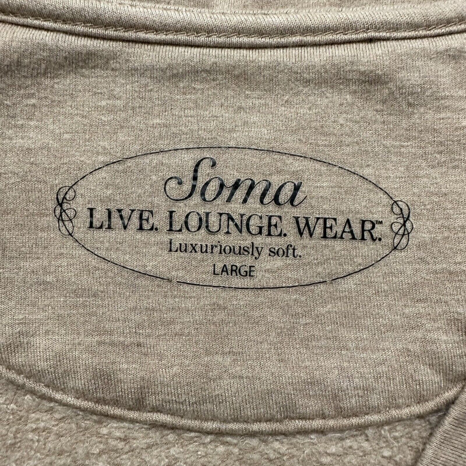 Other Soma Large Live Lounge Wear Tan Tunic Fleece Sweater Lace Size L / US 10 / IT 46 - 9 Thumbnail