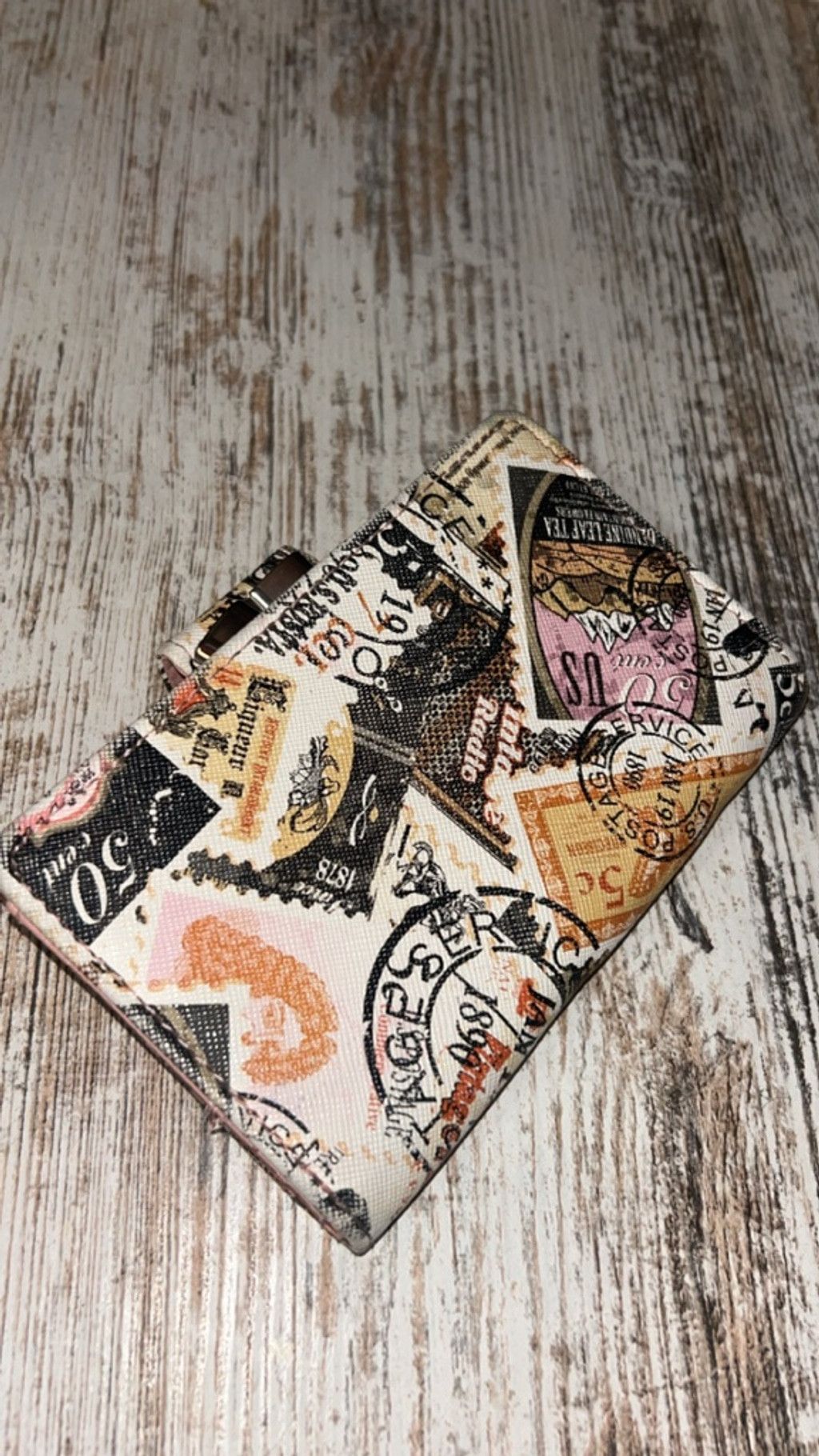 Other Women's Safe Keeper Wallet Beige Pink Postage Stamp Print Size ONE SIZE - 2 Thumbnail