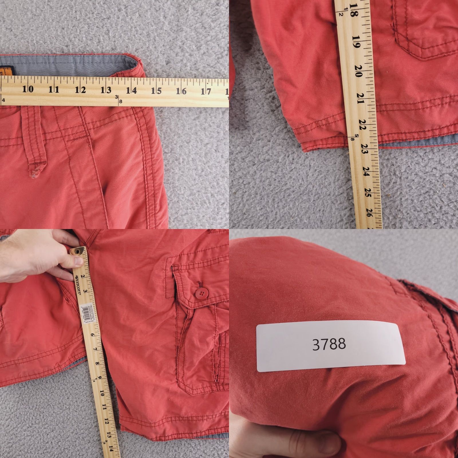 Vintage WearFirst Shorts Mens 28 Cargo Red Hiking Longer Length Size US 28 / EU 44 - 8 Thumbnail