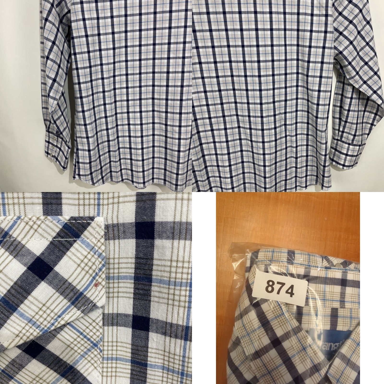Wrangler VINTAGE Wrangler Wrancher Pearl Snap Western Shirt Mens Large Blue White Plaid 75204PP Size US L / EU 52-54 / 3 - 10 Thumbnail