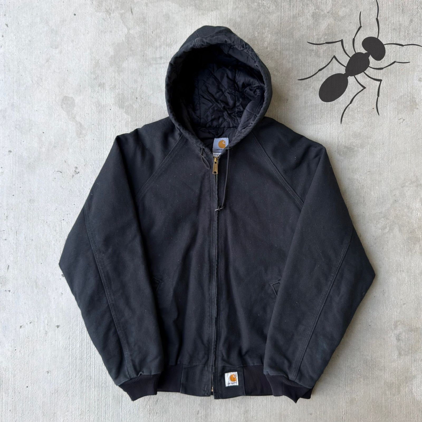 Carhartt × Vintage Carhartt J268 BLK black hooded work wear jacket Size US L / EU 52-54 / 3 - 1 Thumbnail