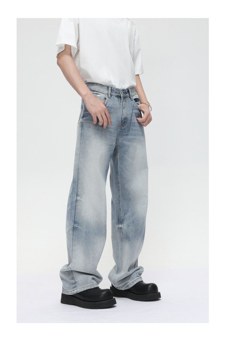 Japanese Brand × Jean Japanese retro washed distressed wide-leg loose washed jeans Size US 32 / EU 48 - 3 Thumbnail
