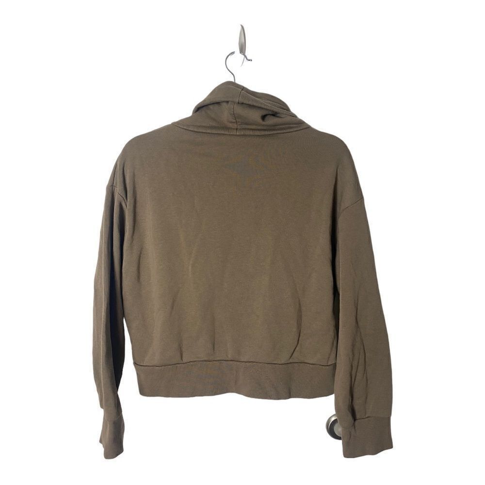 Zara Zara Olive Green Turtleneck Sweatshirt Size M Long Sleeve Pu Size M / US 6-8 / IT 42-44 - 3 Thumbnail