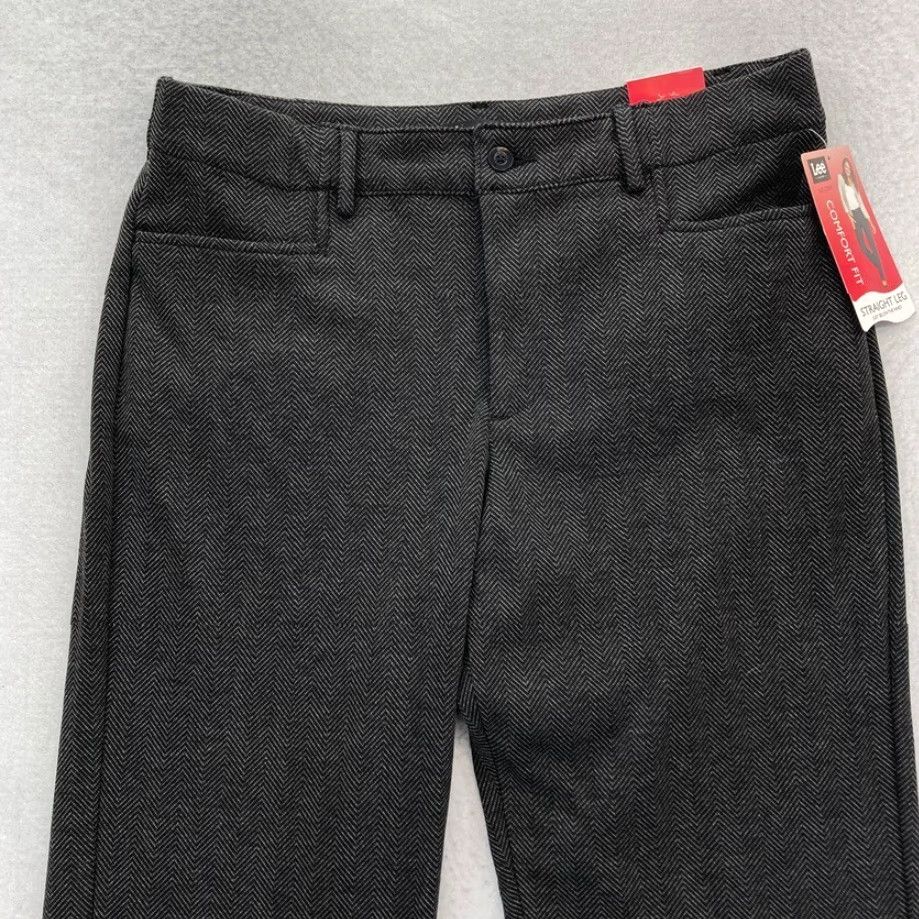 Lee Lee Comfort Fit Pants Women's 16 Short Gray Knit Stretch Fabric Straight Leg NWT Size 38" / US 16 / IT 52 - 2 Thumbnail