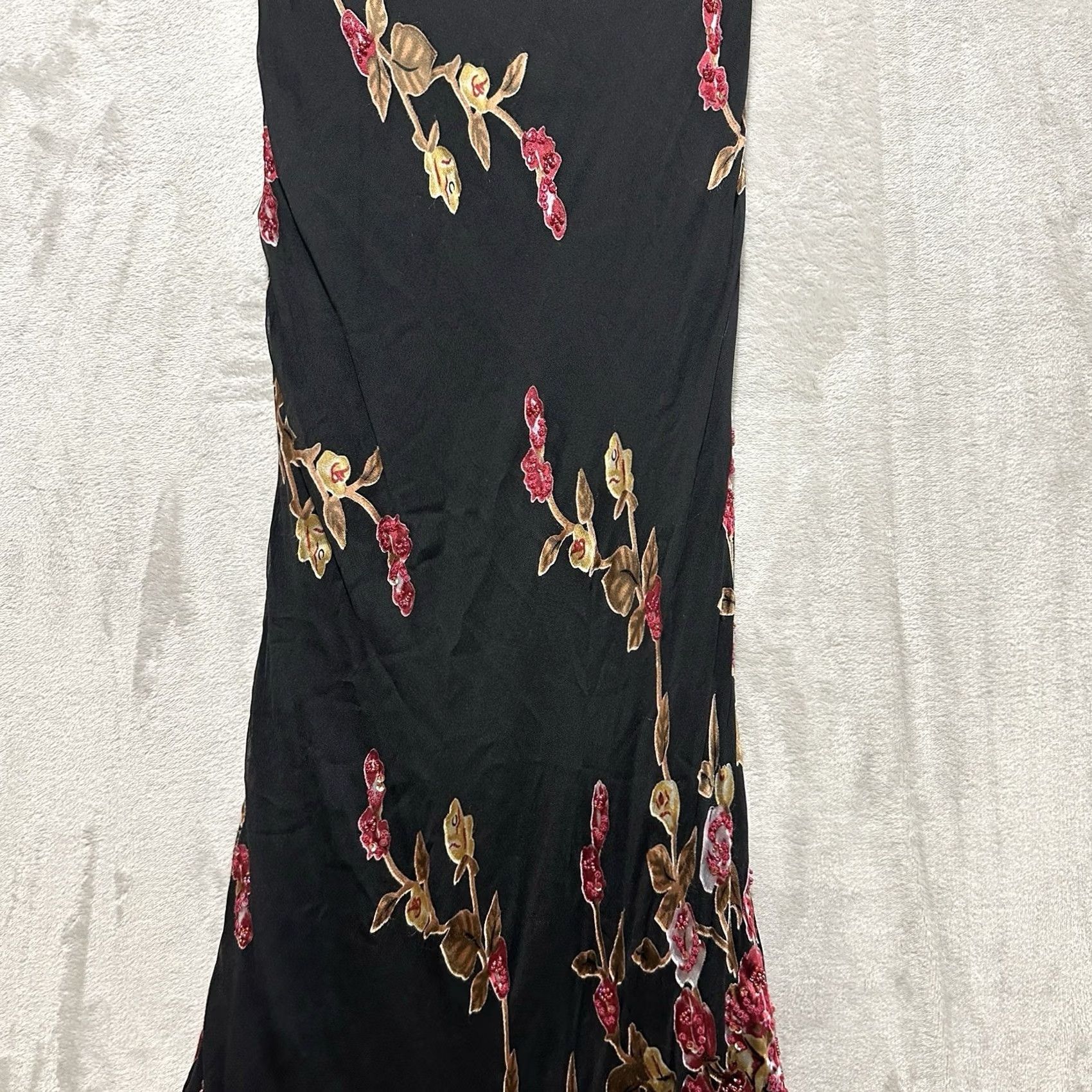 Vintage Sue Wong Nocturne Gown Womens 10 Silk Blend Intricate Floral Beads & Sequins Maxi Dress Long Ruffle Beaded Sequin VINTAGE خ Size L / US 10 / IT 46 - 6 Thumbnail
