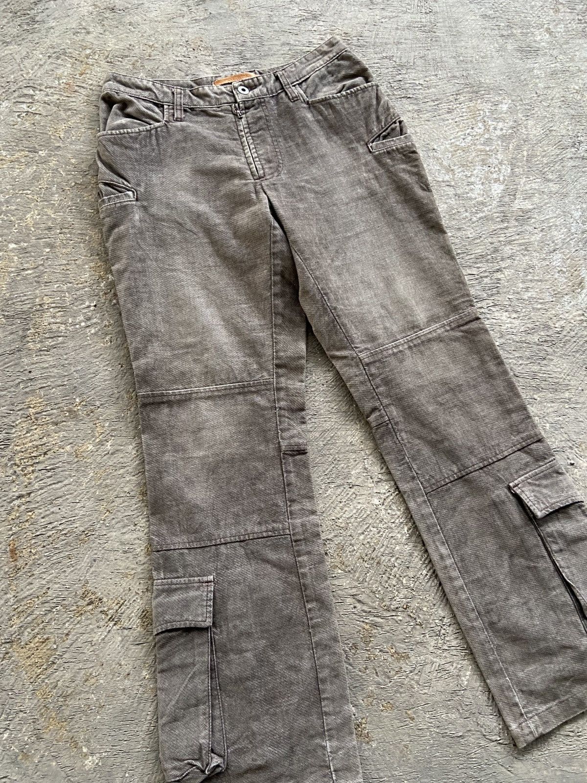 RIPVANWINKLE 2000s Archived Rip Van Winkle - Japanese Flared Cargo Pants Size US 30 / EU 46 - 2 Thumbnail