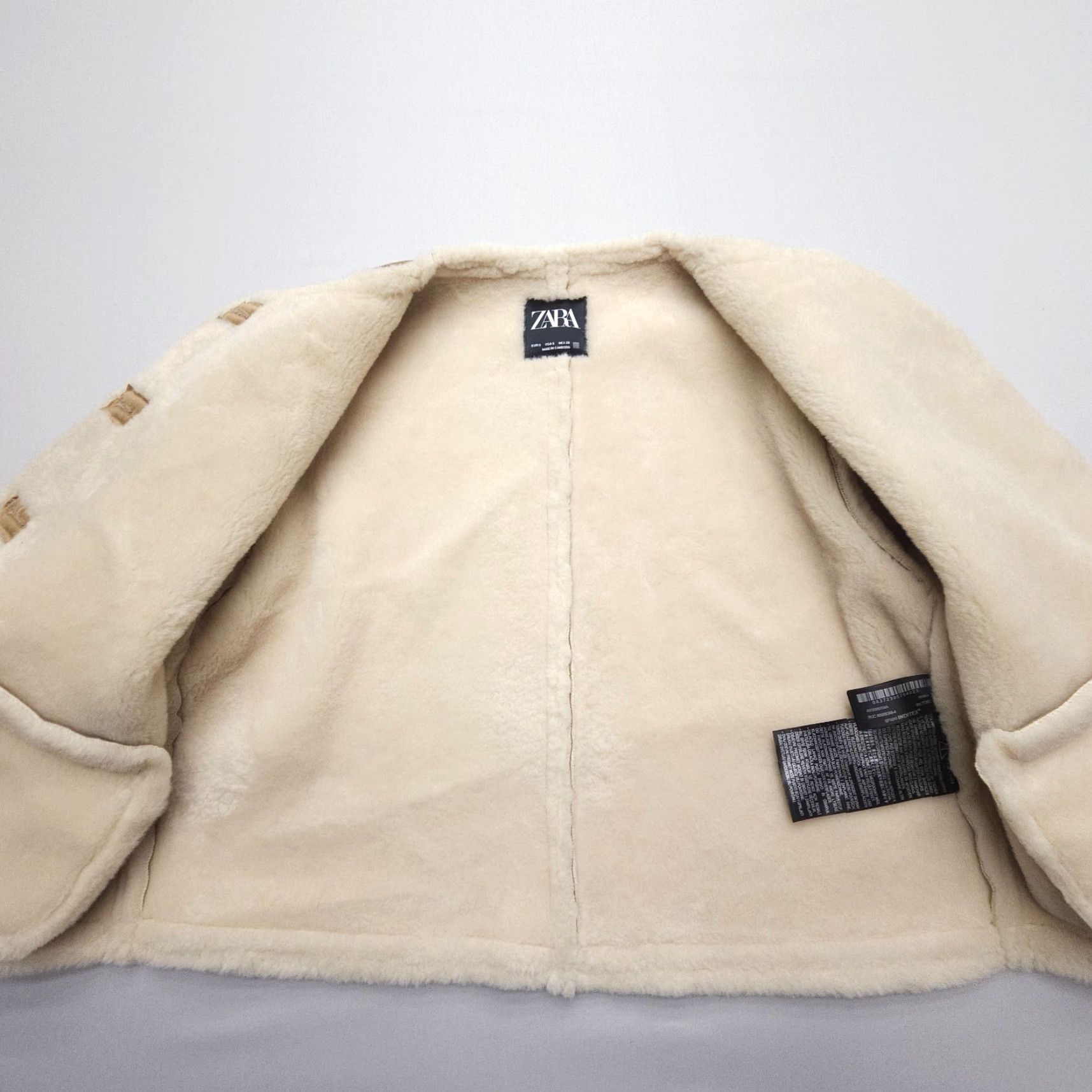 Zara Zara Coat Short Faux Fur Lined Double-Faced Button Tan Brown Size S Women Vintage No Size S / US 4 / IT 40 - 5 Thumbnail