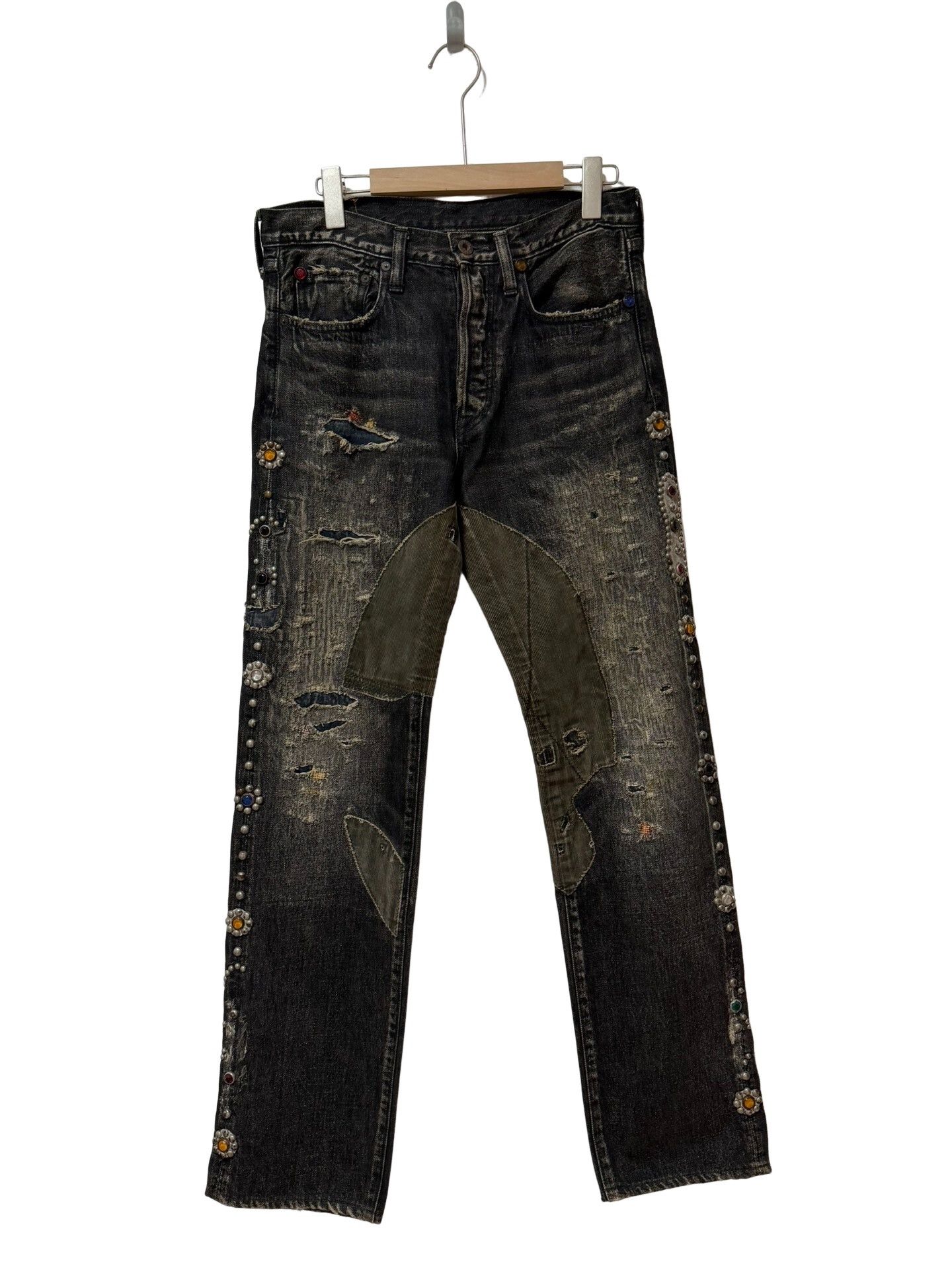 Kapital KAPITAL Distressed Gem Patchwork Jeans Size 30 Size US 30 / EU 46 - 1 Thumbnail