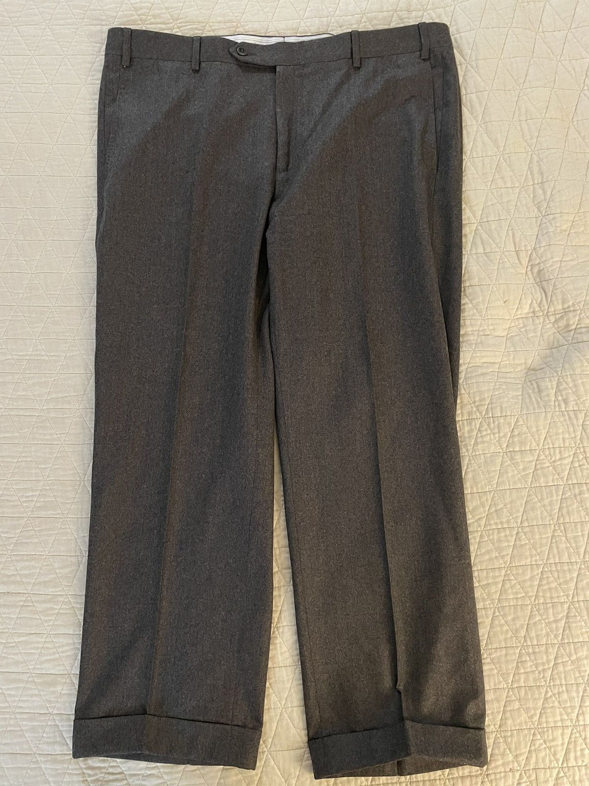 Zanella Flat Front Wool Flannel 'Devon' Trouser Size US 38 / EU 54 - 6 Thumbnail