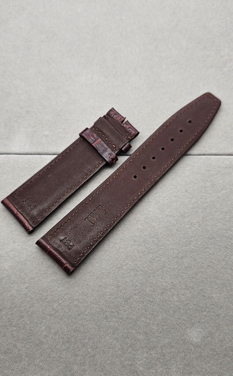 IWC Schaffhausen IWC 22MM Brown Leather Watch Strap Suitable for IWC watchs Size ONE SIZE - 3 Thumbnail