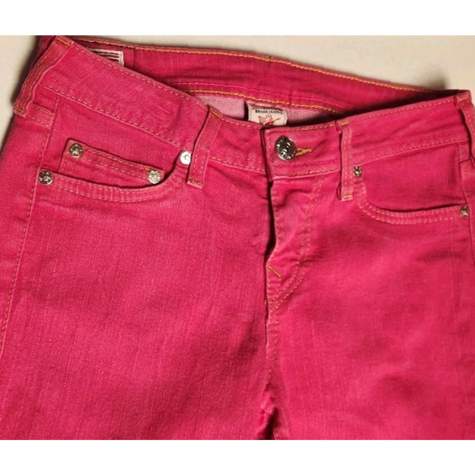 True Religion TRUE RELIGION Jeans Women’s 27 Pink Straight USA MADE Pants Slim Fit 28x30 Vintage 5-Pocket Denim Size 27" / US 4 / IT 40 - 7 Thumbnail