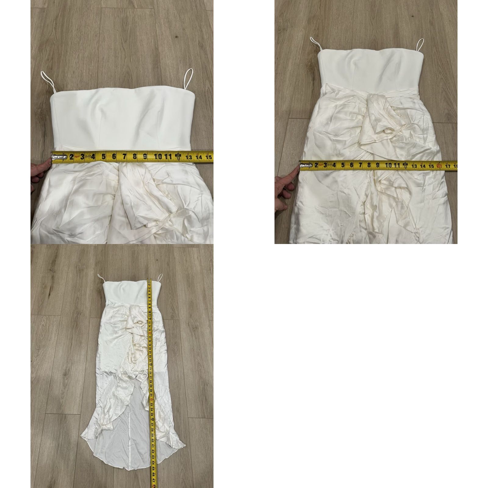 Vintage NWT Cinq à Sept Women's Strapless Georgiana Dress Ivory Size 4 A-Line Hi-Low Polyester Blend Dress Mens Womens Size S / US 4 / IT 40 - 9 Thumbnail