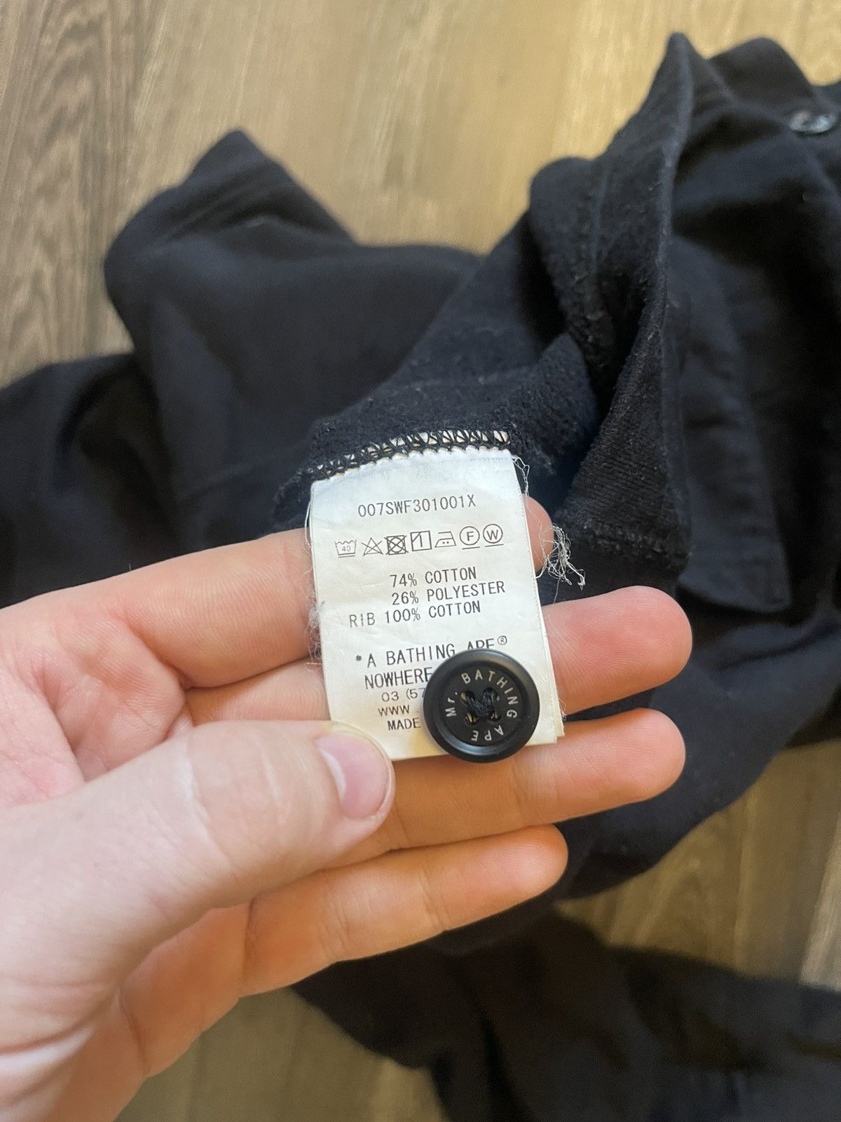 Bape Mr. Bathing Ape Black Cardigan – Men’s size L Size US L / EU 52-54 / 3 - 9 Thumbnail
