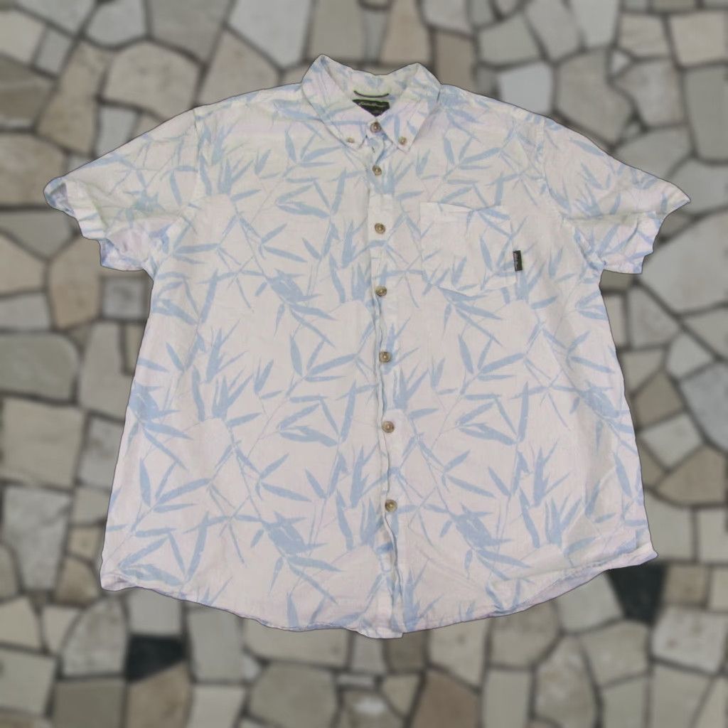 Eddie Bauer VINTAGE Eddie Bauer Shirt Mens Large Floral Short Sleeve Button-Down Casual Outdoor Cotton White Mens Size US L / EU 52-54 / 3 - 1 Thumbnail