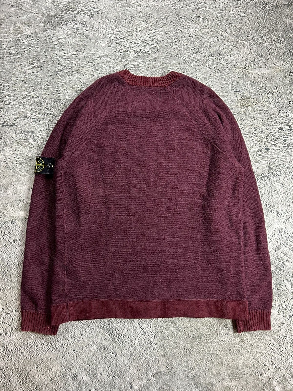 Stone Island × Vintage Stone island burgundy sweater knit Size US L / EU 52-54 / 3 - 7 Thumbnail