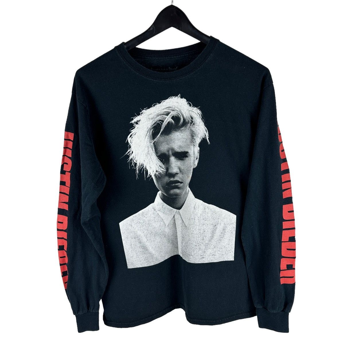 JUSTIN BIEBER Band T-Shirt, Men's Size L cotton black type Vintage Second Hand main image 1