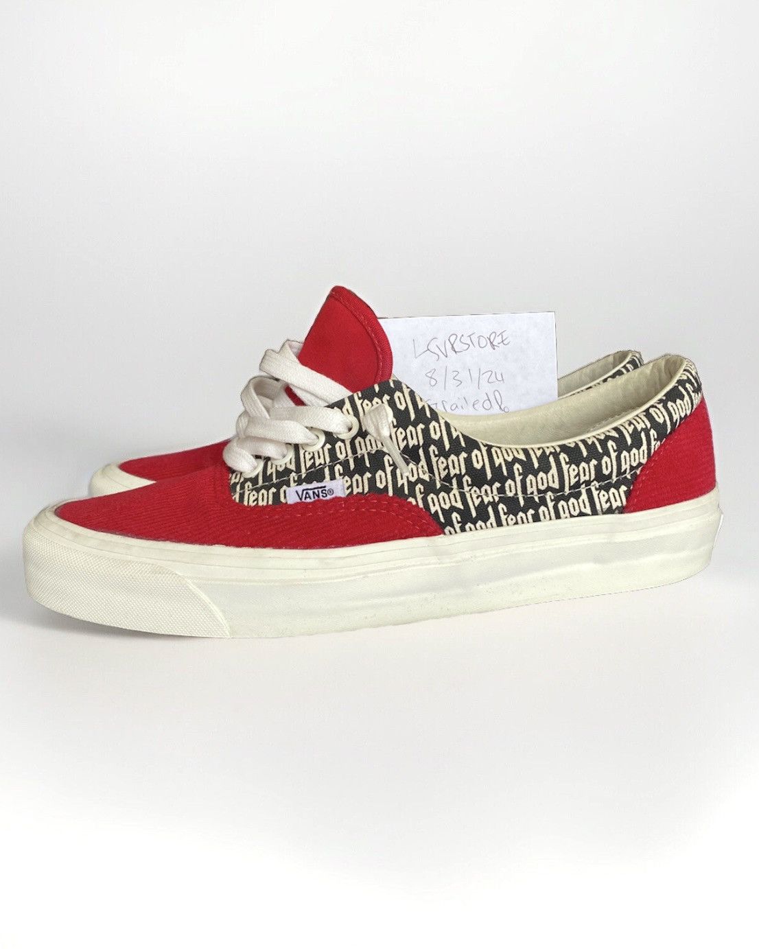 Vans Fear of God x Vans Era 95 DX Red Corduroy 9.5 Gently Used Grailed