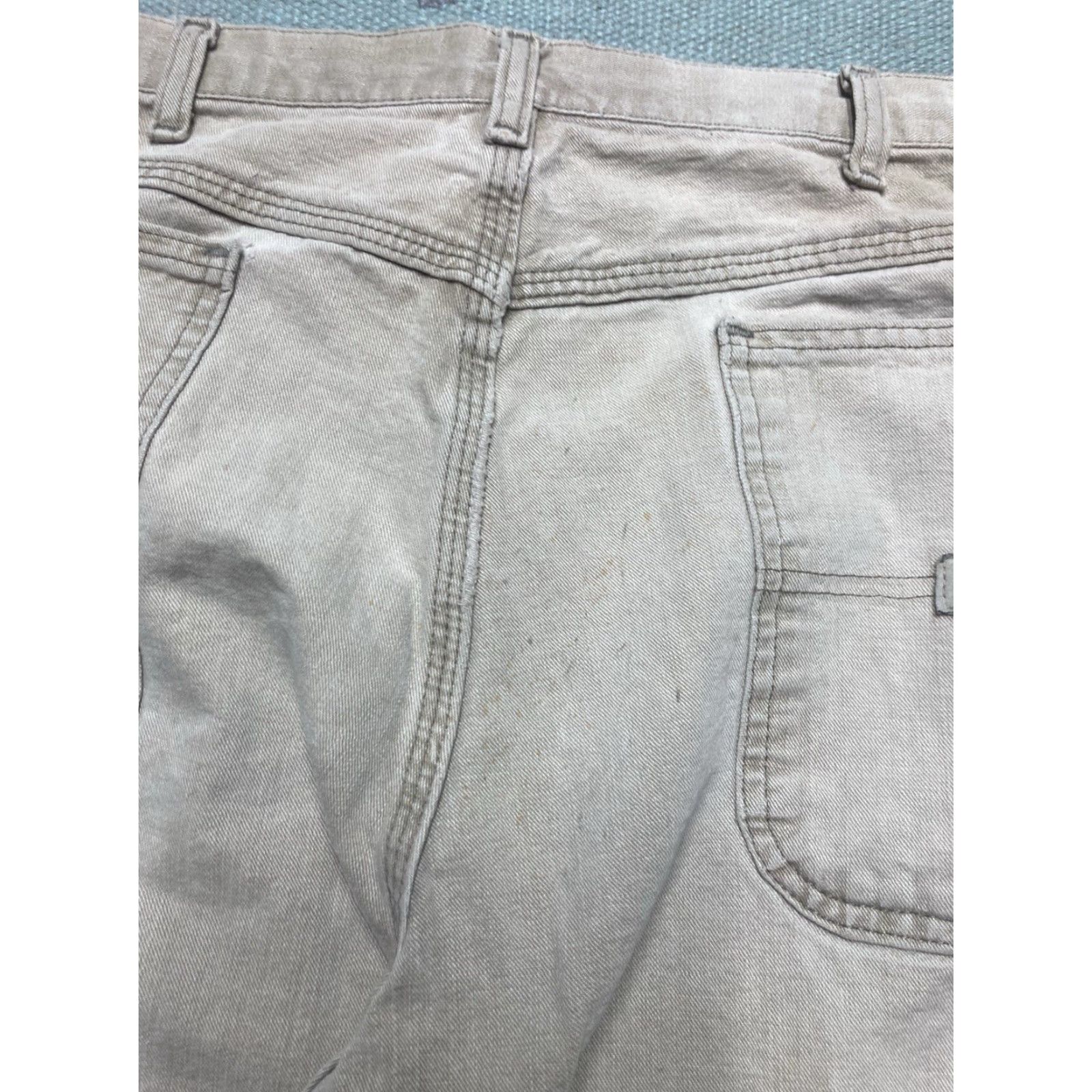Wrangler VINTAGE Wrangler Carpenter Jeans Beige Khaki Tan Baggy 37x32 Mens Jeans Khakis 90s Skater Size US 37 - 6 Thumbnail