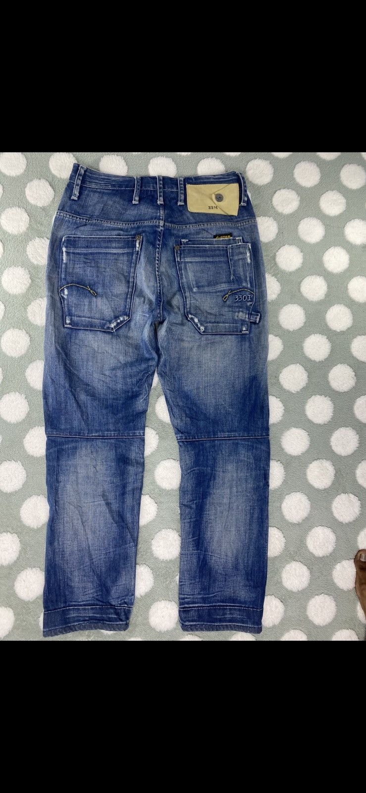 G-Star Vintage G Star Raw 3301 Steel Loose Tapered Button Fly Size US 29 - 3 Thumbnail