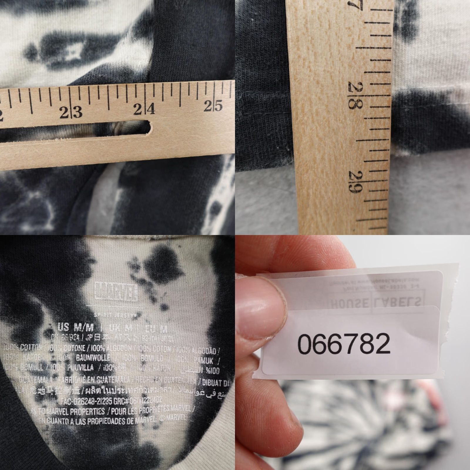 Disney Marvel Avengers Shirt Mens Medium Black White Tie Dye Disney Spirit Jersey Tee Size US M / EU 48-50 / 2 - 8 Thumbnail
