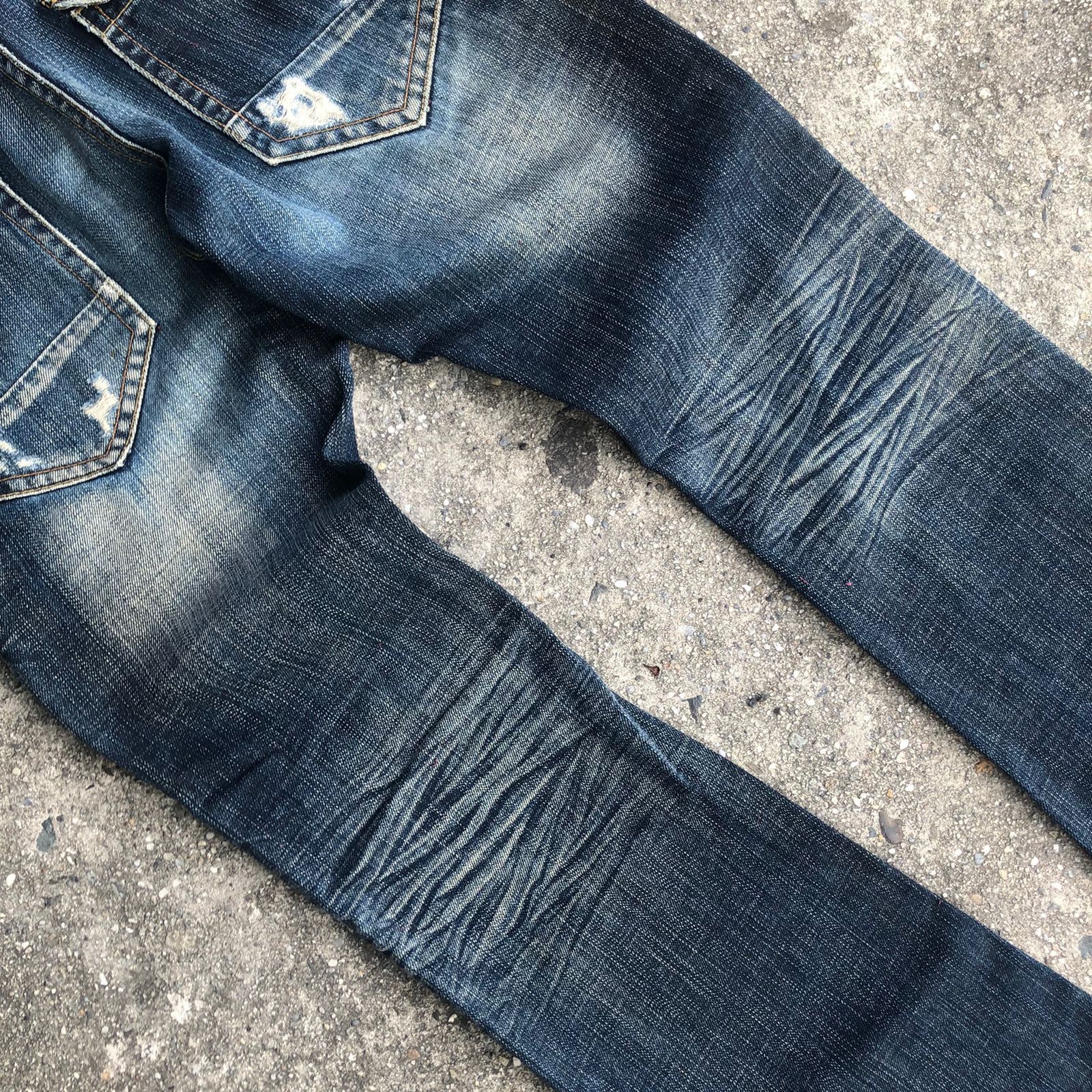 Tete Homme Tete Homme Distressed Flared Jeans Size US 31 - 5 Thumbnail