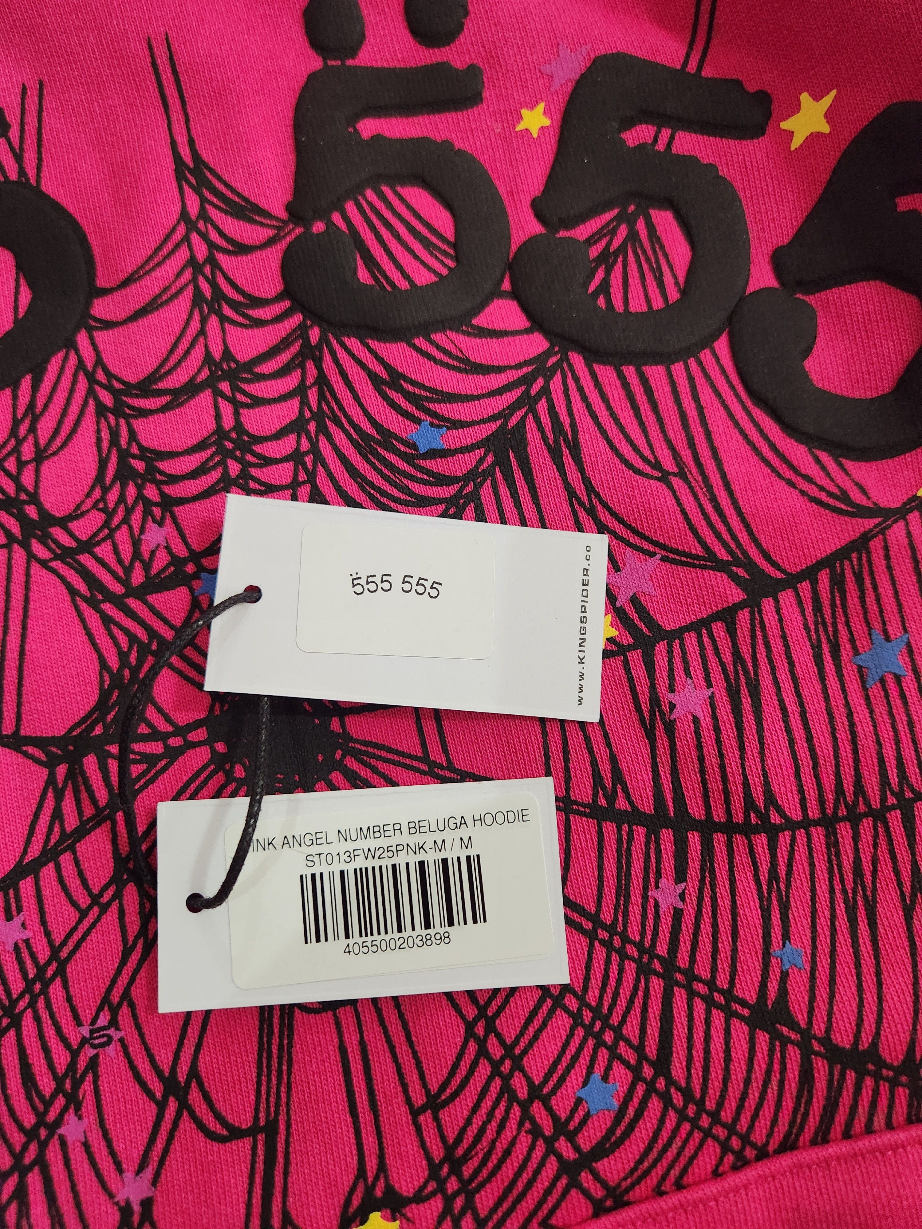 Sp5der SP5DER Pink Angel Number Beluga Hoodie Size US M / EU 48-50 / 2 - 9 Thumbnail