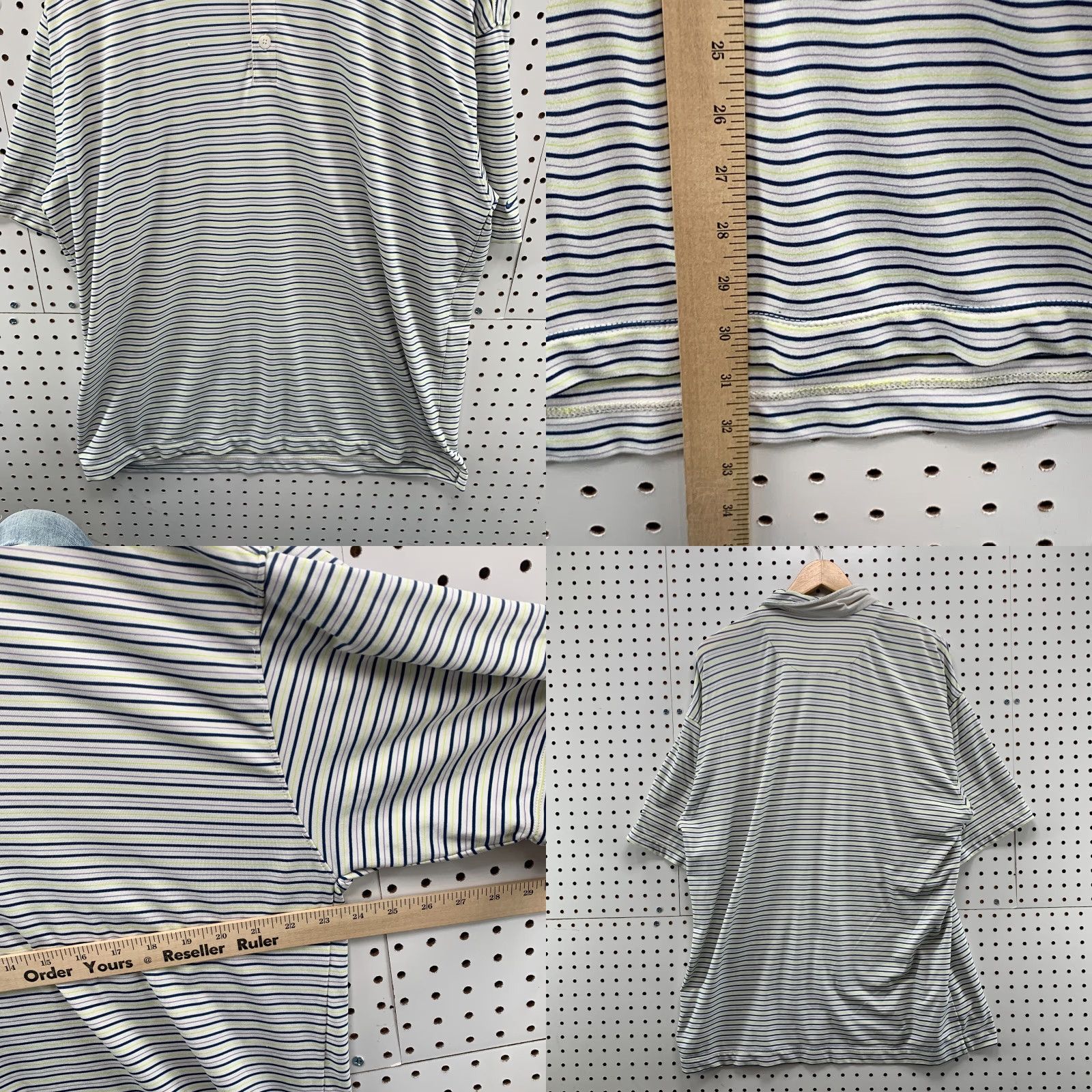 Nike VINTAGE Nike Golf Dri-Fit Mens Short Sleeved Black Blue Yellow Striped Polo Size XL Size US XL / EU 56 / 4 - 9 Thumbnail