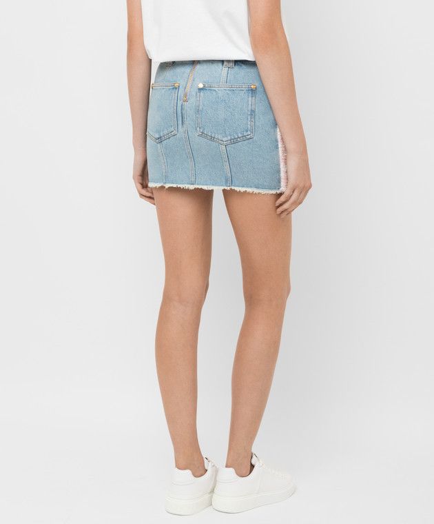 Balmain o1y0625 Denim Skirt in Multicolor Size 27" / US 4 / IT 40 - 4 Thumbnail