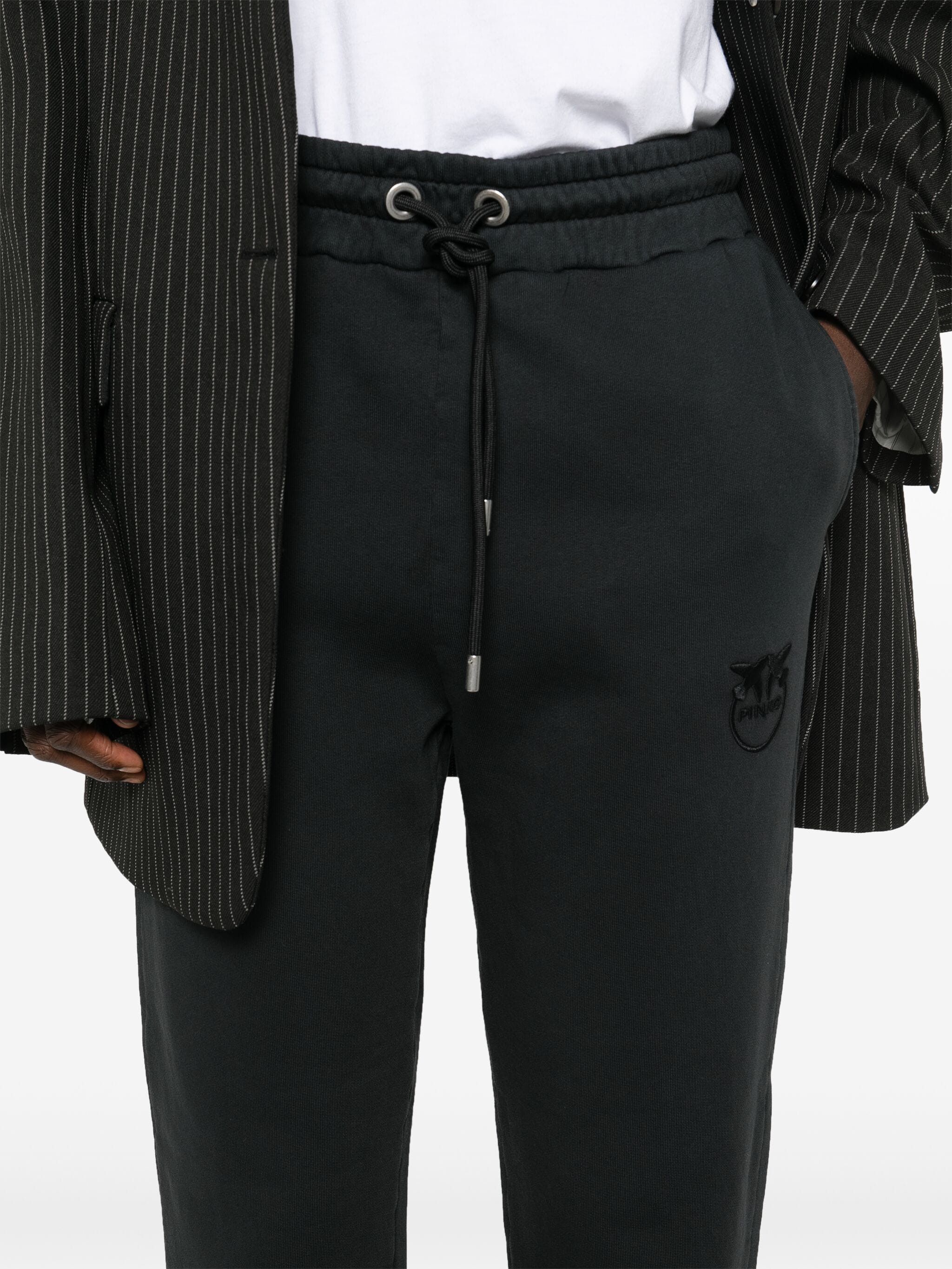 Pinko o1s22i1n0824 Love Birds Embroidered Joggers in Black Size 30" / US 8 / IT 44 - 5 Thumbnail