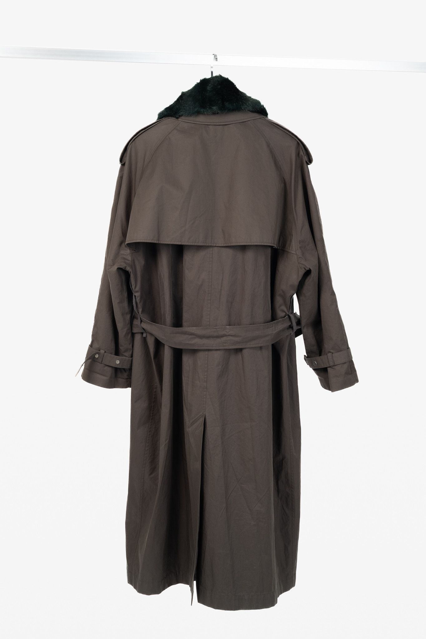 Burberry Burberry Kennington 'Otter' Cotton Fur-Trim Long Trench Coat Size XL / US 12-14 / IT 48-50 - 2 Thumbnail