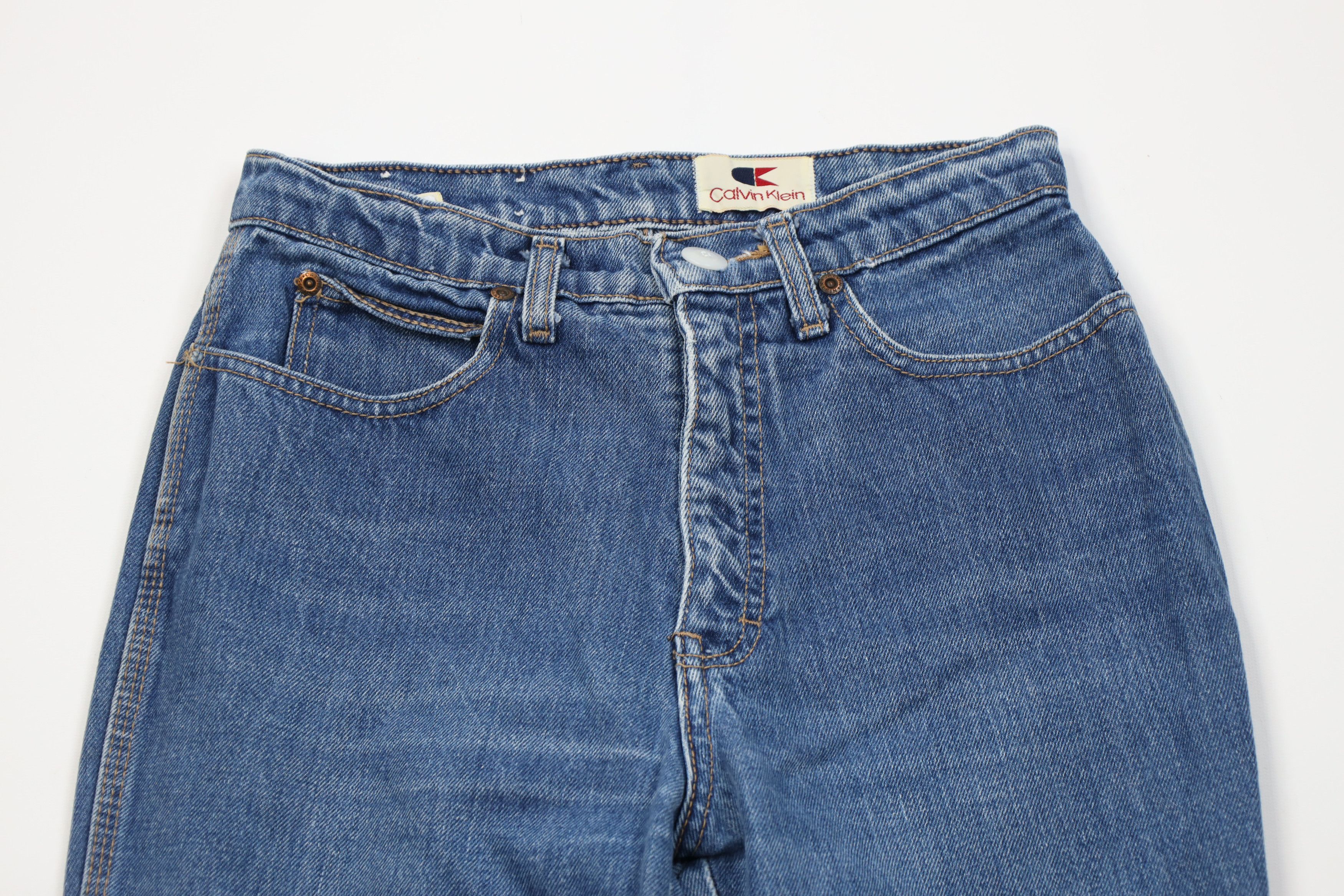 Calvin Klein Vintage 80s Calvin Klein Unhemmed Relaxed Fit Jeans Blue USA Size 32" / US 10 / IT 46 - 2 Thumbnail