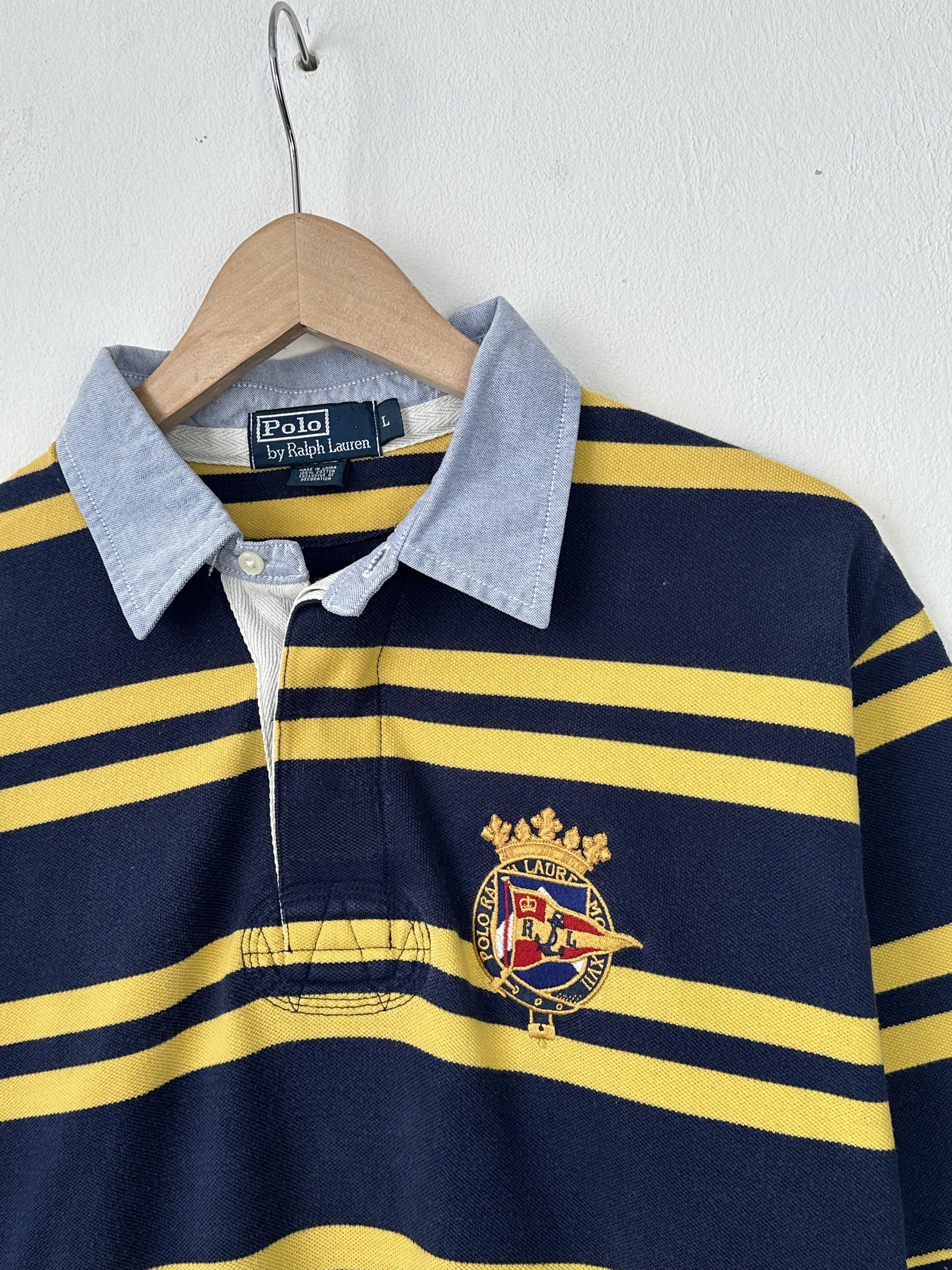 Polo Ralph Lauren × Ralph Lauren × Vintage Polo ralph lauren striped t-shirt polo rubgy 5 back print Size US L / EU 52-54 / 3 - 5 Thumbnail
