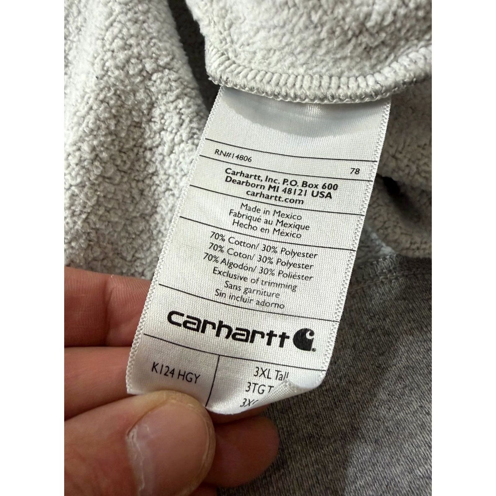 Carhartt VINTAGE Carhartt Original Fit Heather Gray Crew Neck Sweatshirt K124 HGY Mens 3XL TALL Size US XXL / EU 58 / 5 - 5 Thumbnail