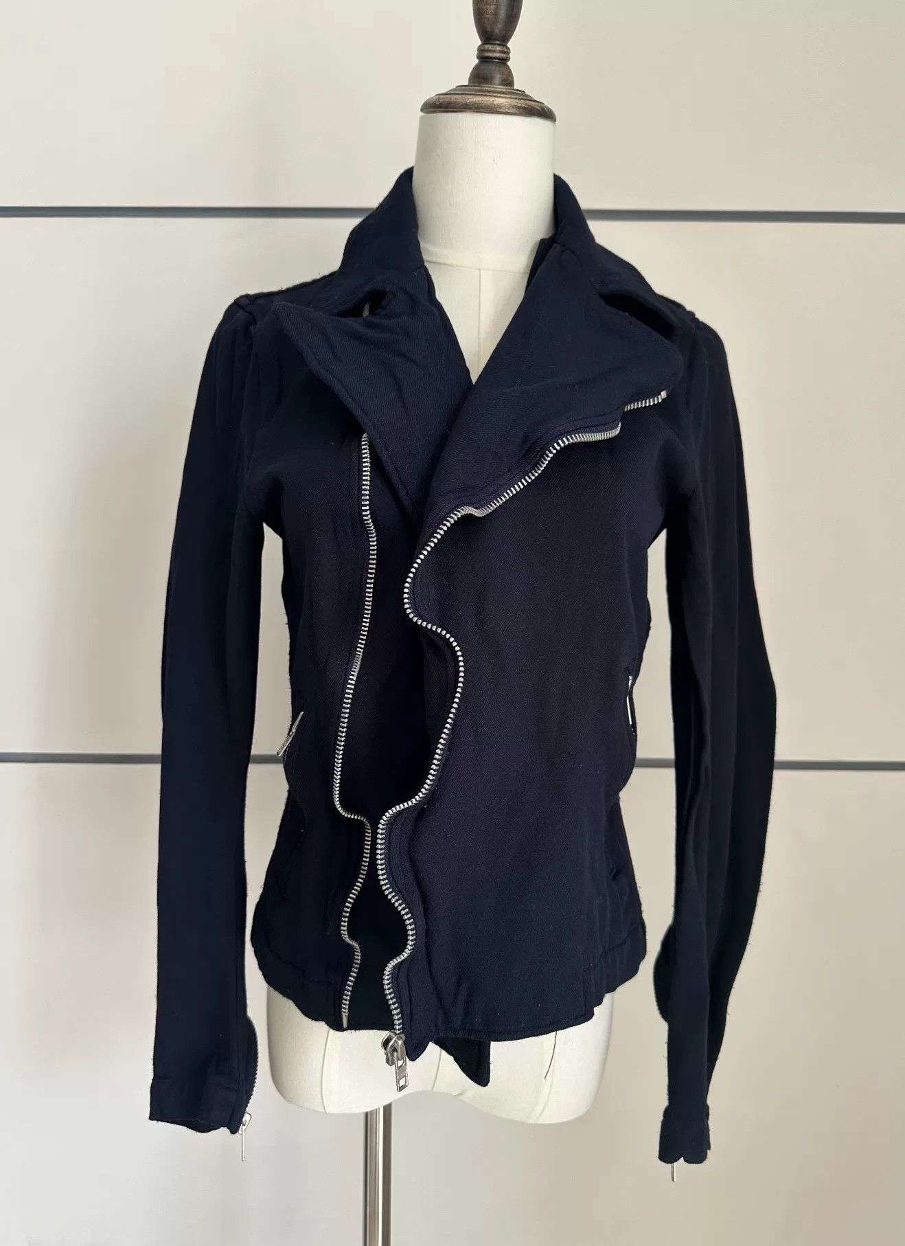 Comme des Garcons COMME DES GARCONS Wool Motorcycle Jacket Size US XS / EU 42 / 0 - 1 Thumbnail