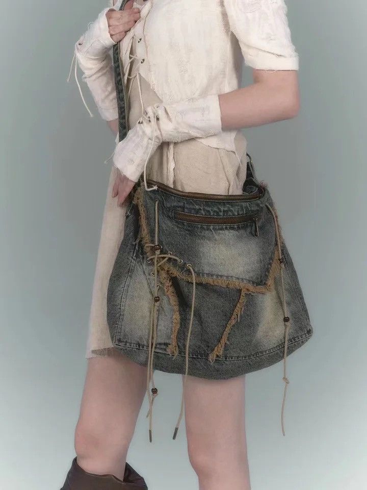 Other Distressed Denim Sling Bag Size ONE SIZE - 2 Thumbnail