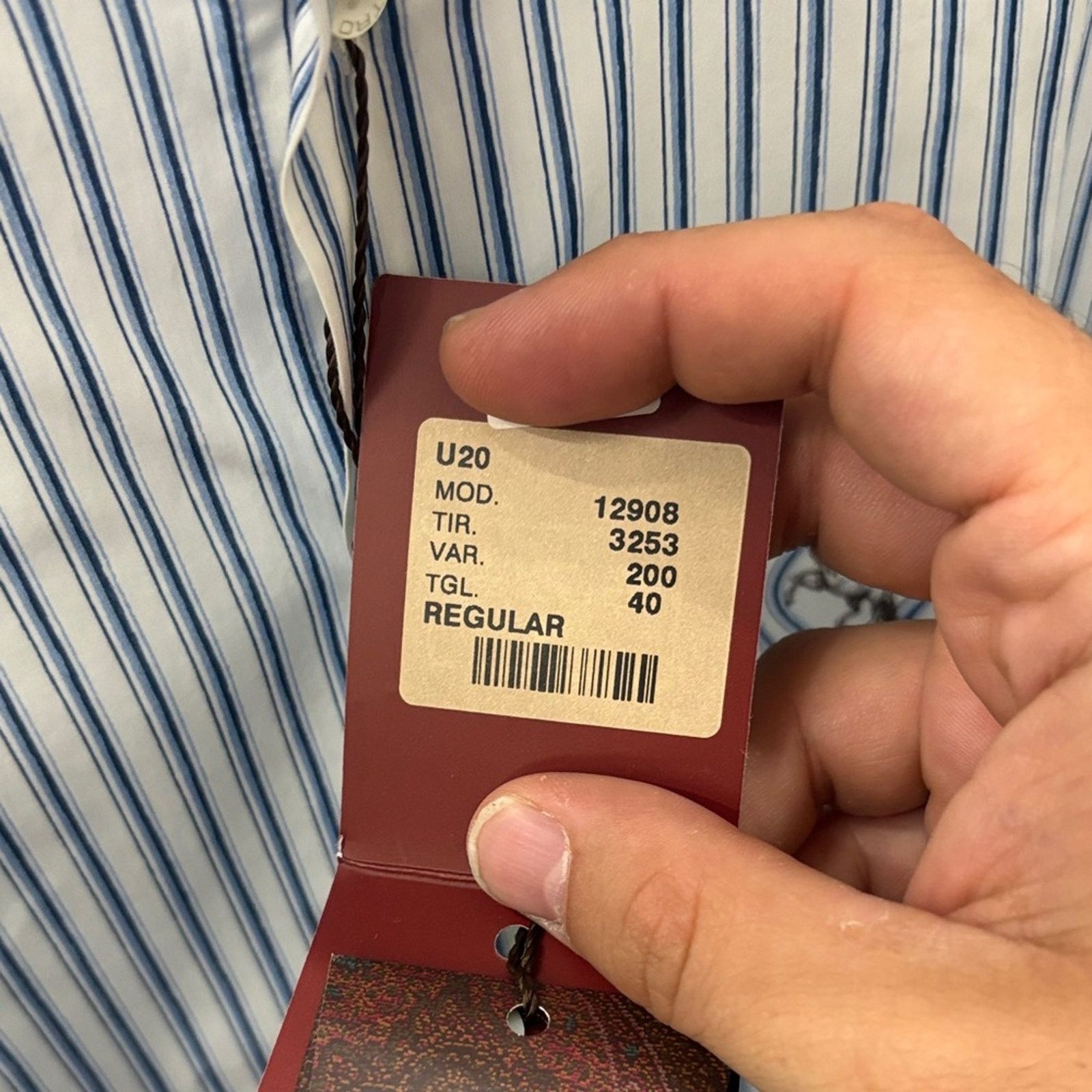 Etro NWT Etro Blue and White Striped Men's Shirt Size 40 M Size US M / EU 48-50 / 2 - 5 Thumbnail