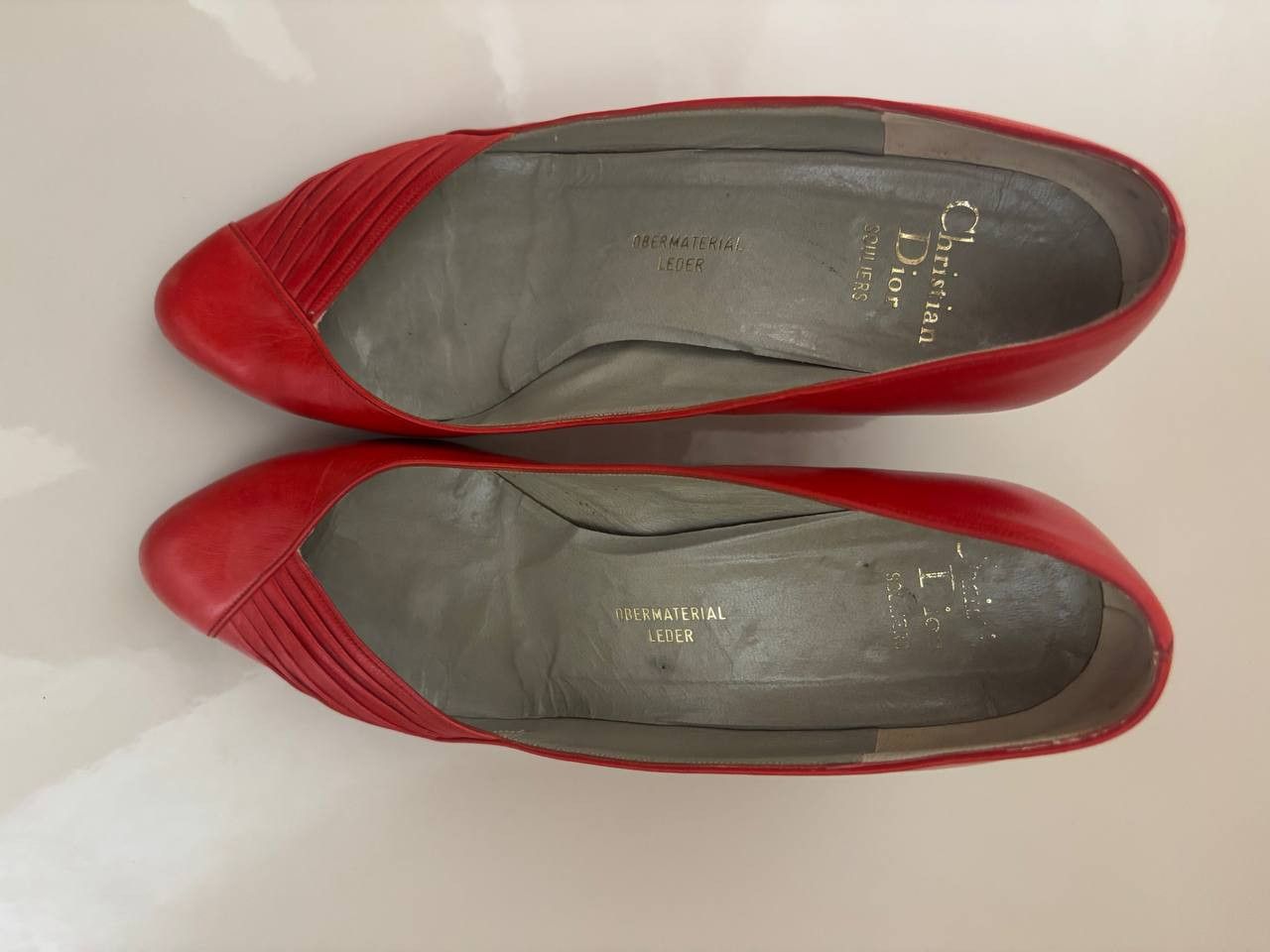 Christian Dior Monsieur Christian Dior Vintage Red Leather Pumps – Made in France Size US 7 / IT 37 - 2 Thumbnail