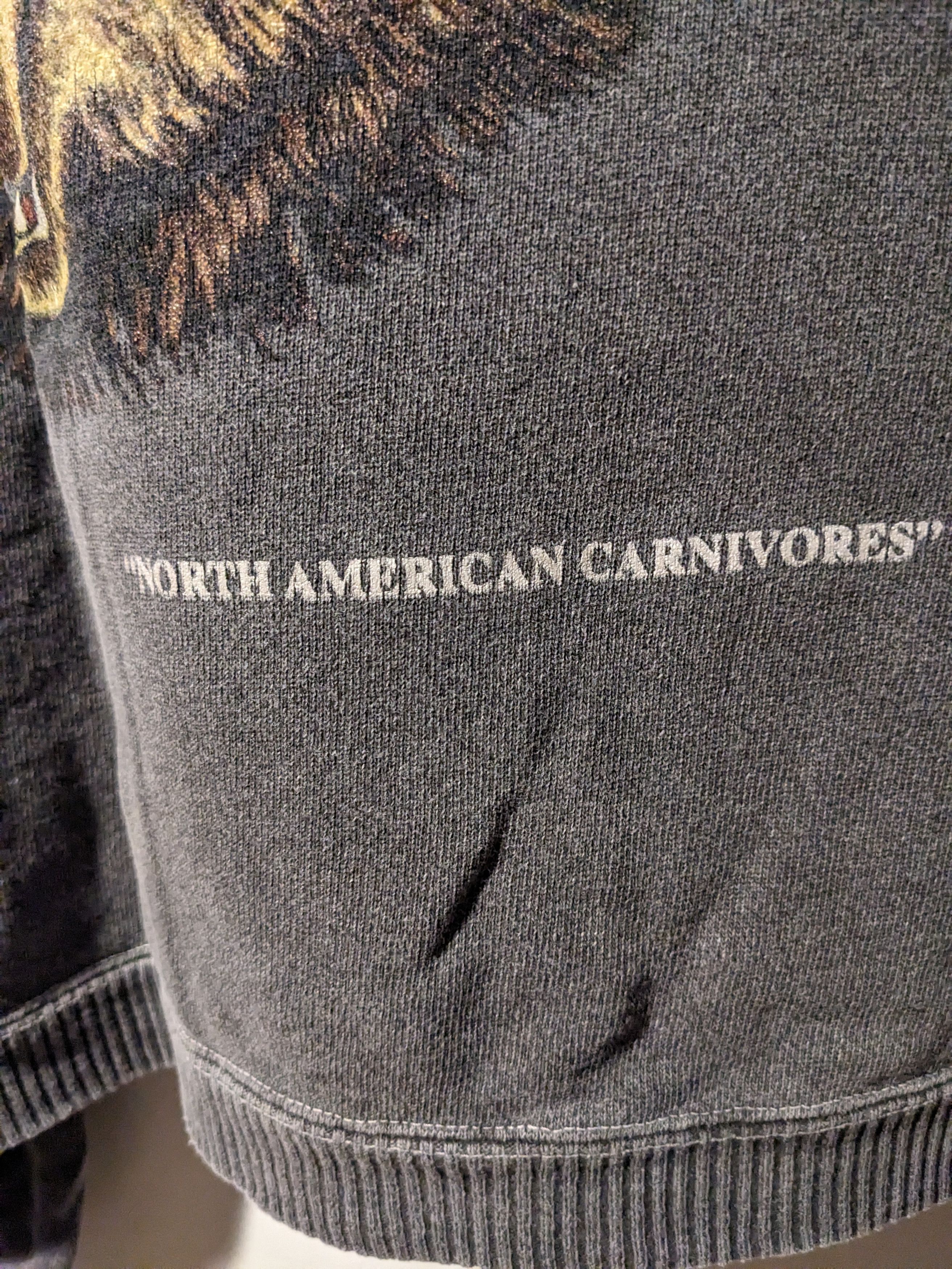Gildan Vintage 90s North American Carnivores Earth Tones Sweatshirt Size US XL / EU 56 / 4 - 3 Thumbnail