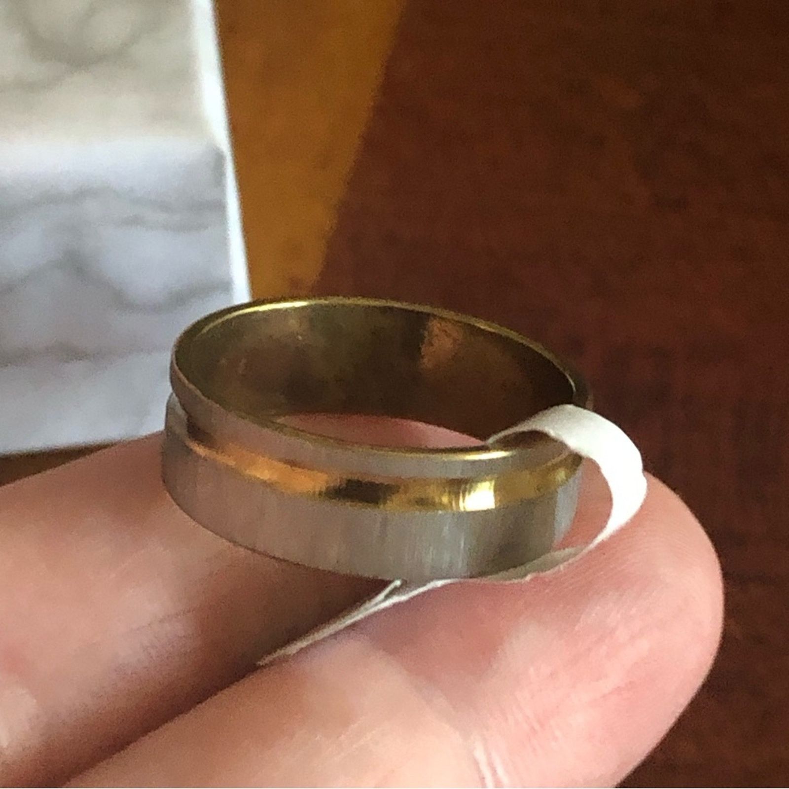 Jewelry Men’s brushed silver gold strip stainless ring NWT Size ONE SIZE - 6 Thumbnail