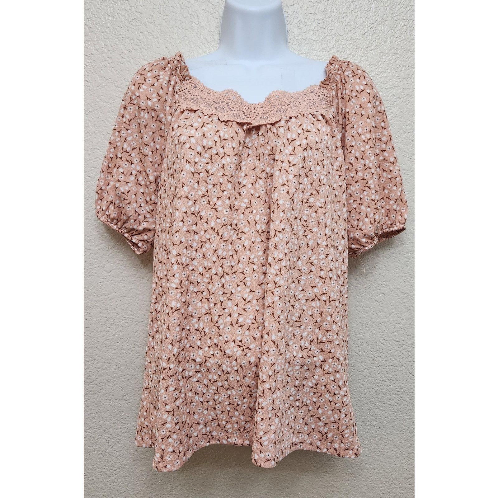 Other Angels Forever Young Orange White Floral Print Top Medium Size M / US 6-8 / IT 42-44 - 1 Thumbnail