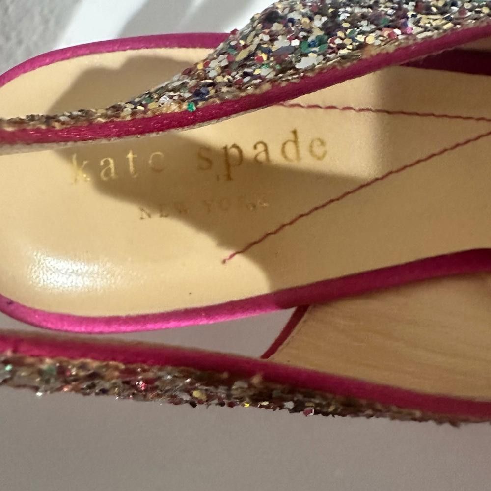 Kate Spade Kate Spade Charm Hot Pink Rainbow Glitter Slingback Heels 6 Size US 6 / IT 36 - 5 Thumbnail